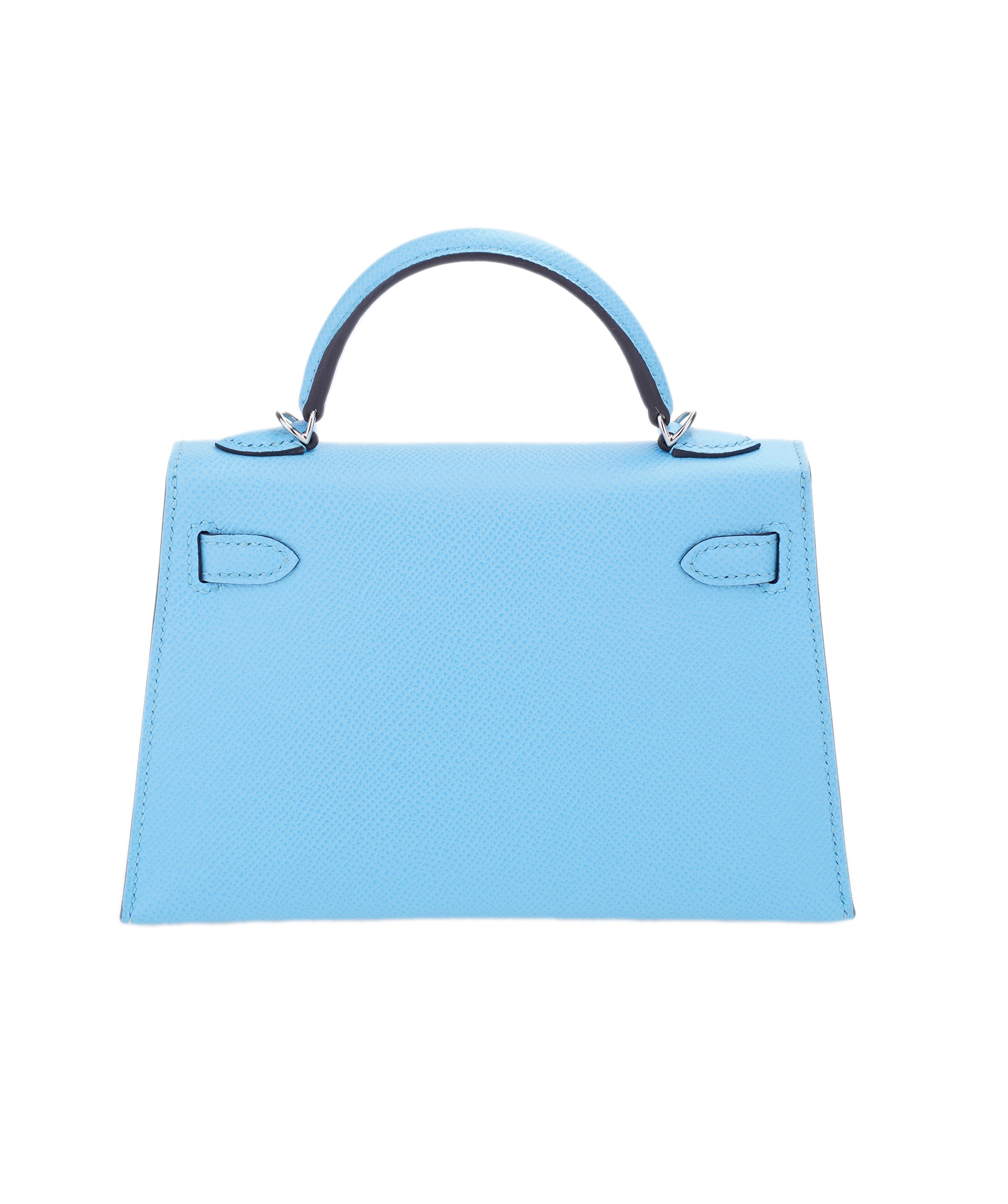 Hermes Mini Kelly Blue celeste epsom PHW  AVC2156