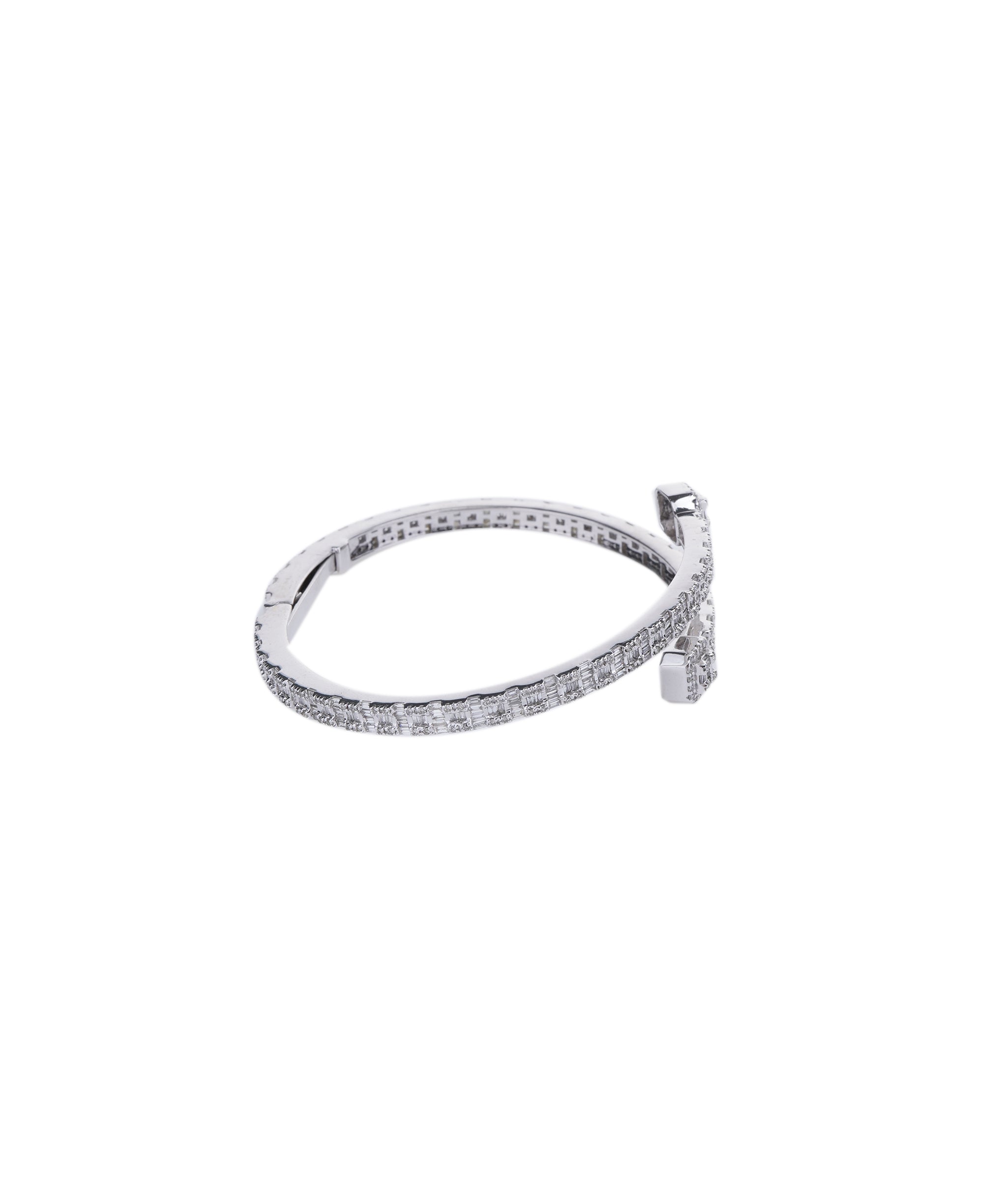 White Gold Diamond Bangle ASC5617