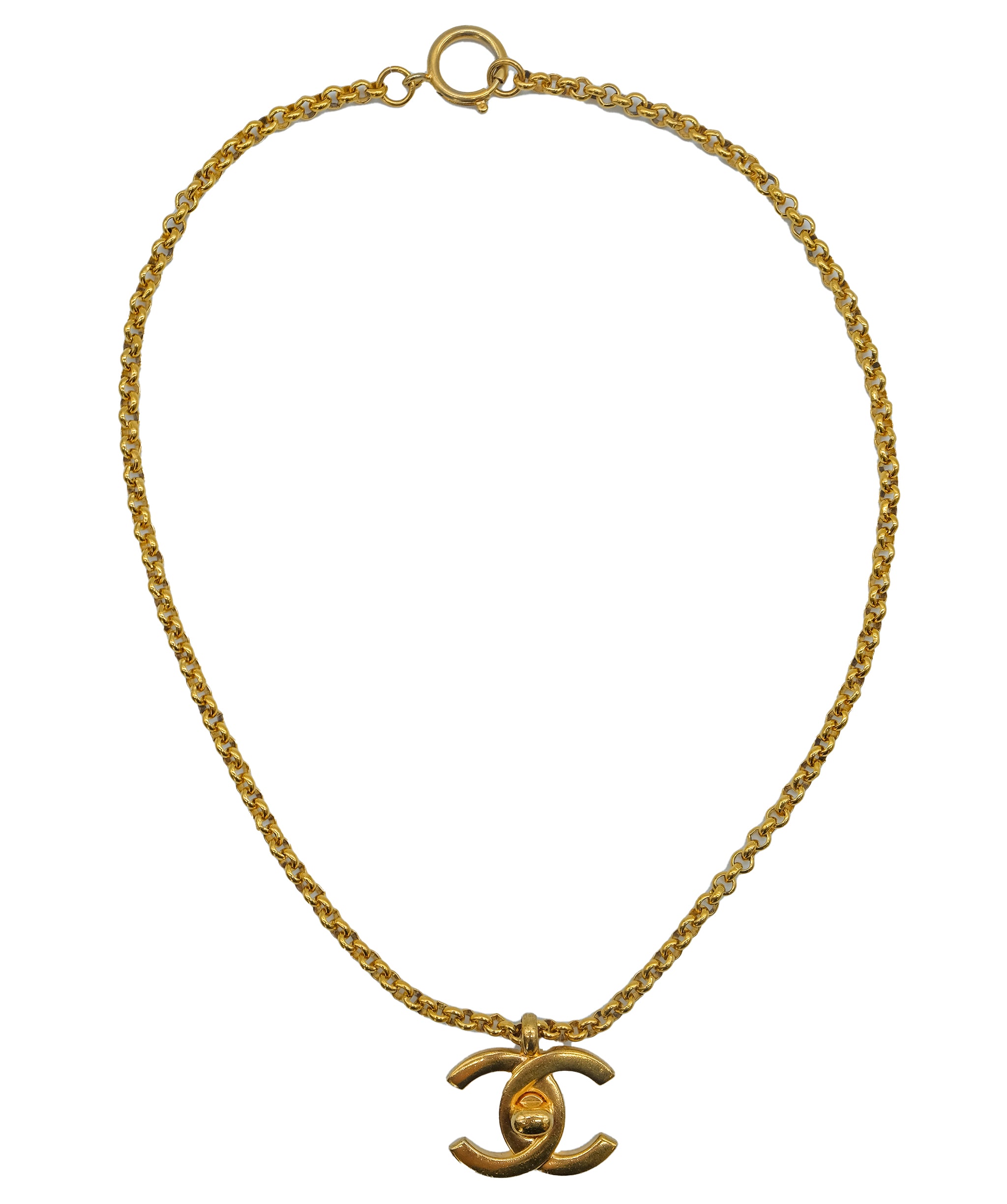 Chanel CC Turnlock Gold Necklace ASC5285