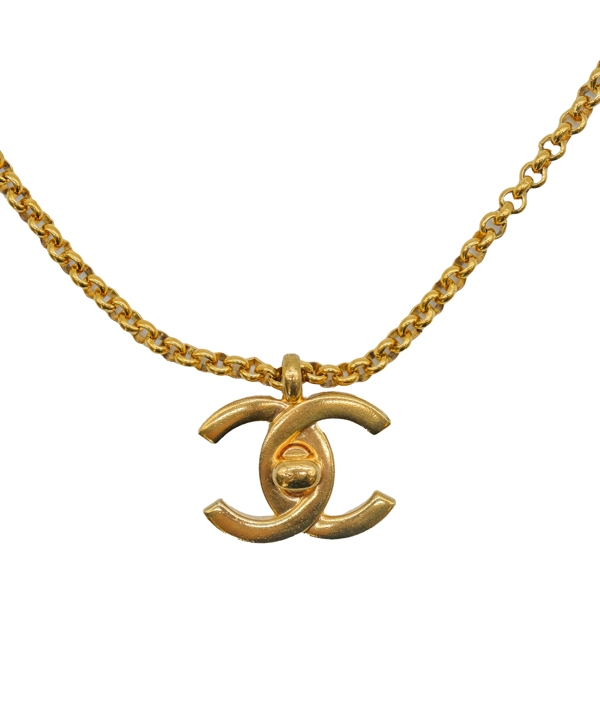 Chanel CC Turnlock Gold Necklace ASC5285