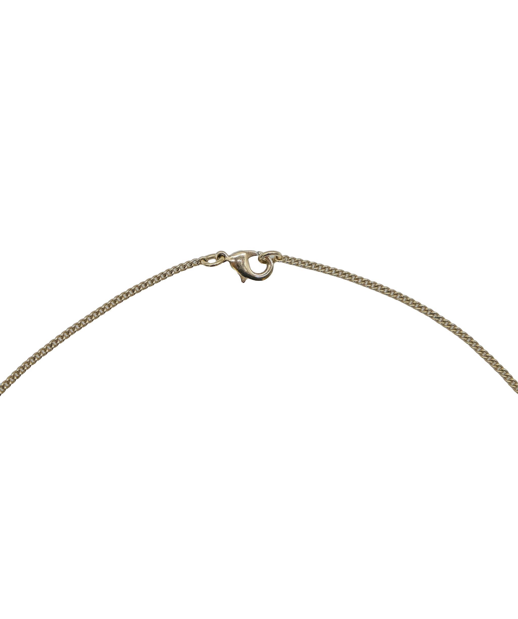 Chanel CC Circle Necklace Gold Metal Leather ASC5314