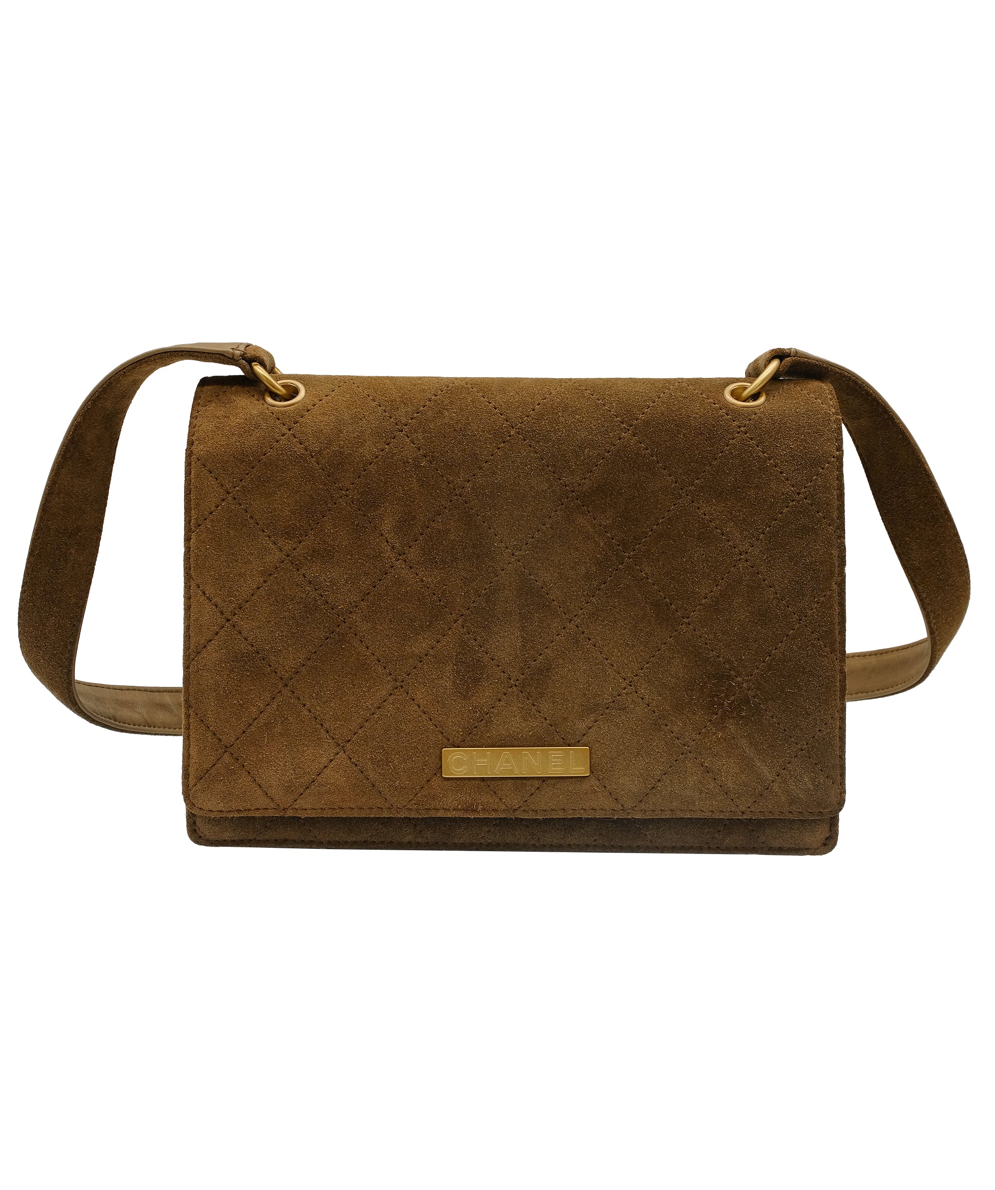 Chanel Flap Bag Brown Suede ASC5295