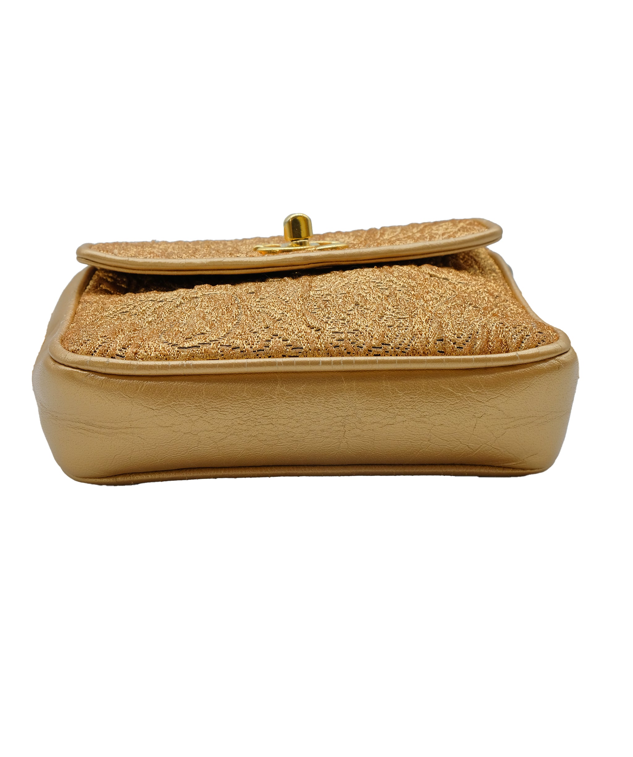 Chanel Gold Canvas Waist Pouch Gold Canvas ASC5267