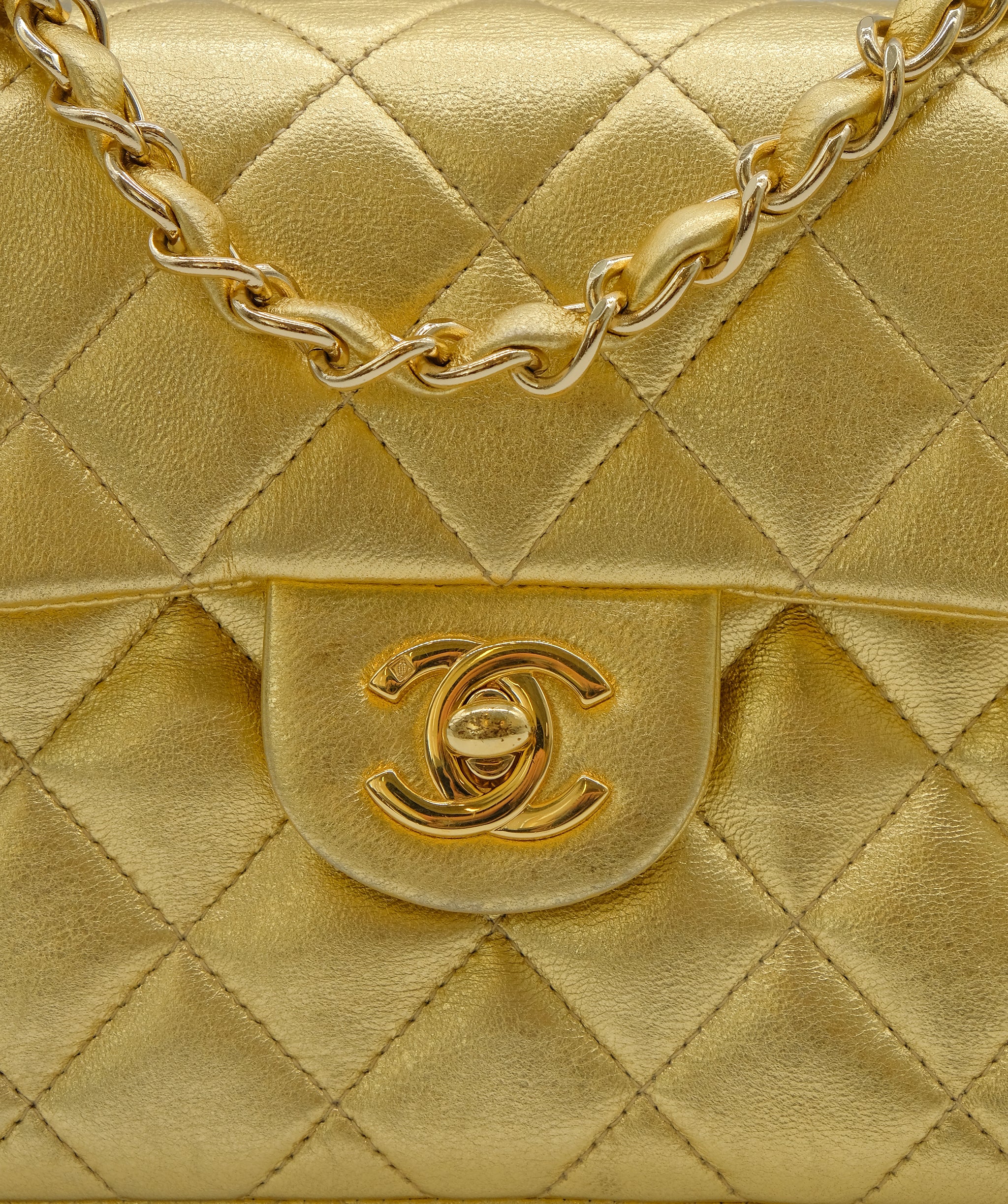 Chanel Gold Lambskin Mini Flap Bag Gold Lambskin ASC5268