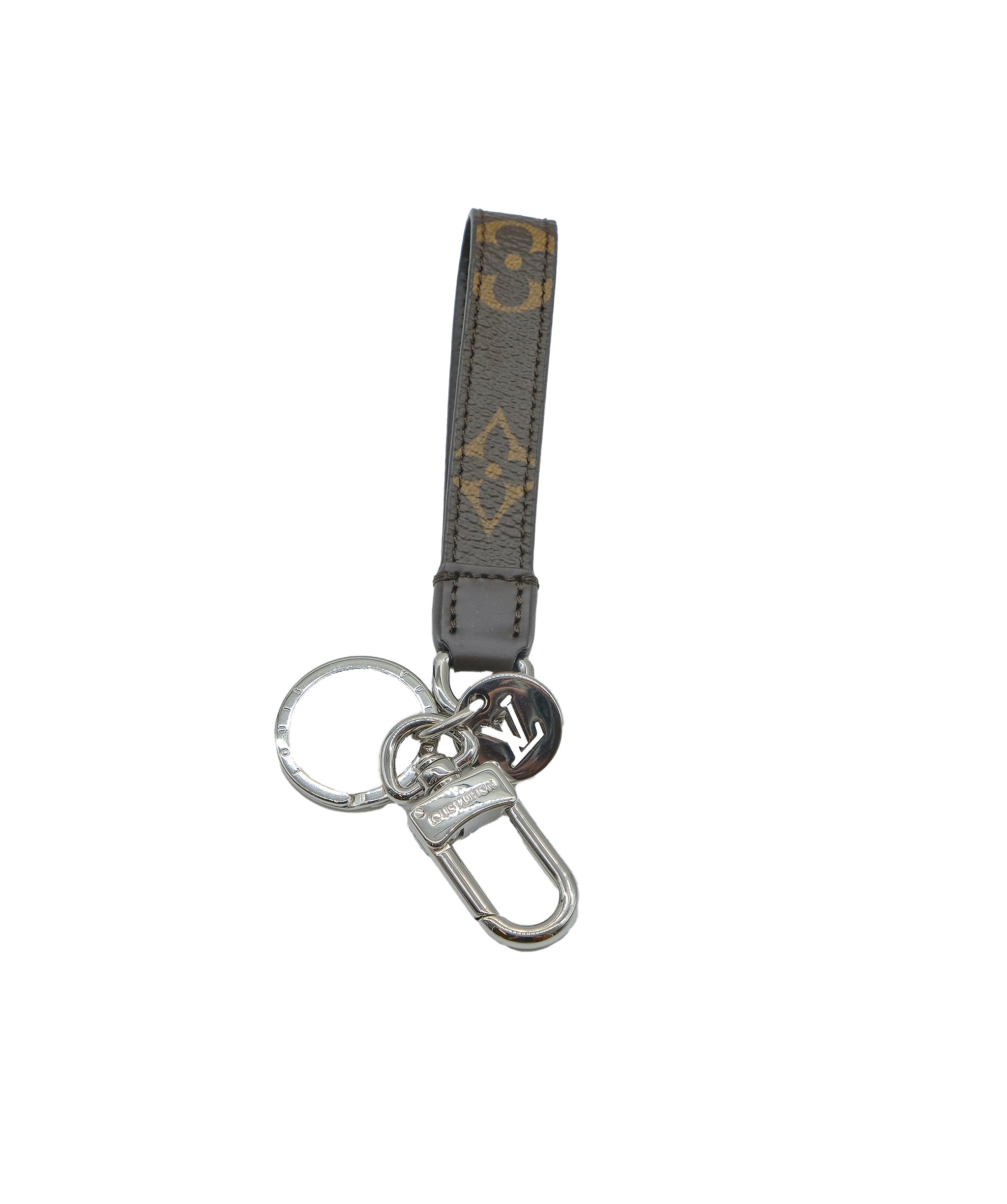 Louis Vuitton Monogram Porte Cles Slim Dragonne Key Ring M77165 LV Auth ac2506 DXBS0555