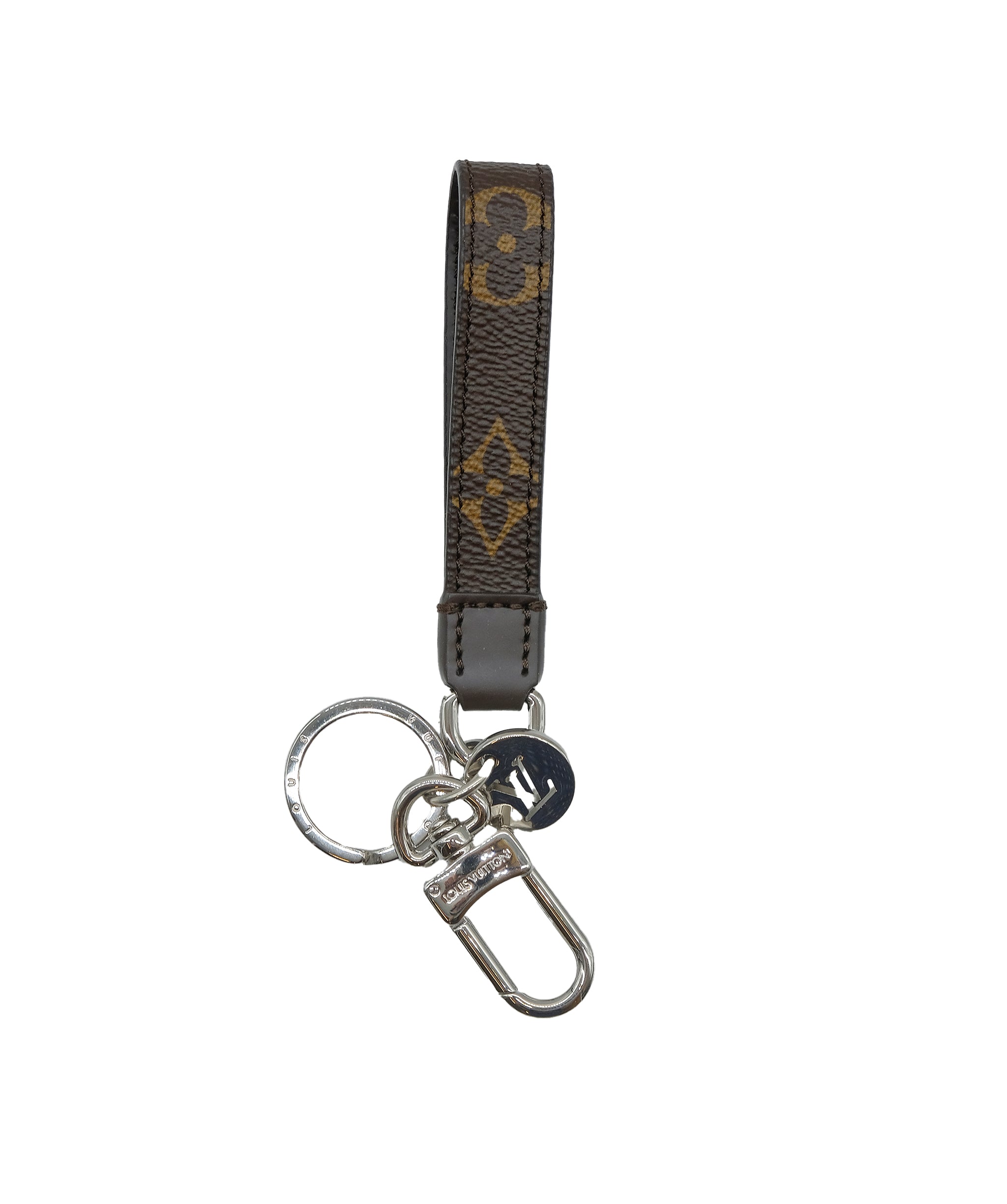 Louis Vuitton Monogram Porte Cles Slim Dragonne Key Ring M77165 LV Auth ac2506 DXBS0555