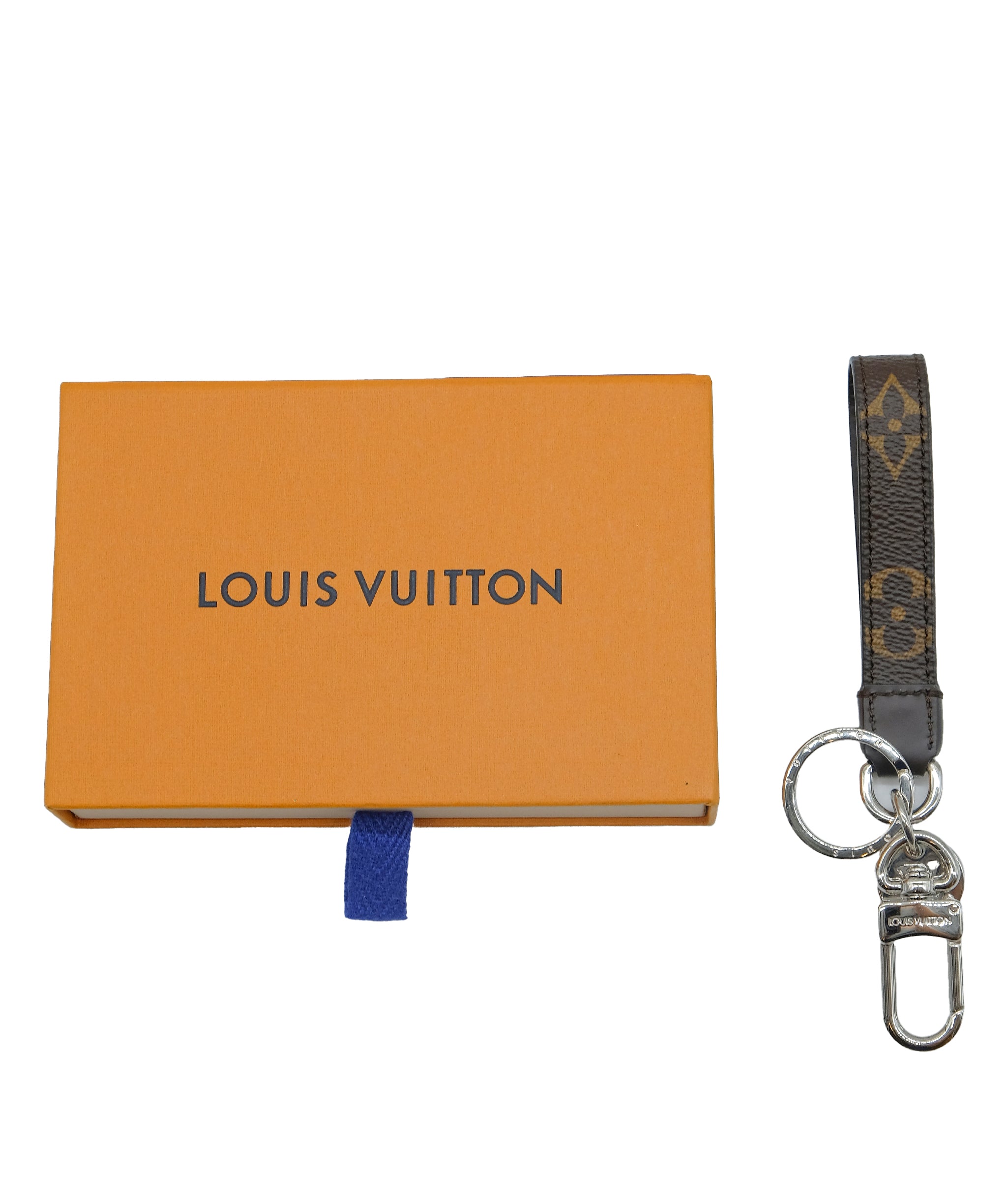 Louis Vuitton Monogram Porte Cles Slim Dragonne Key Ring M77165 LV Auth ac2506 DXBS0555