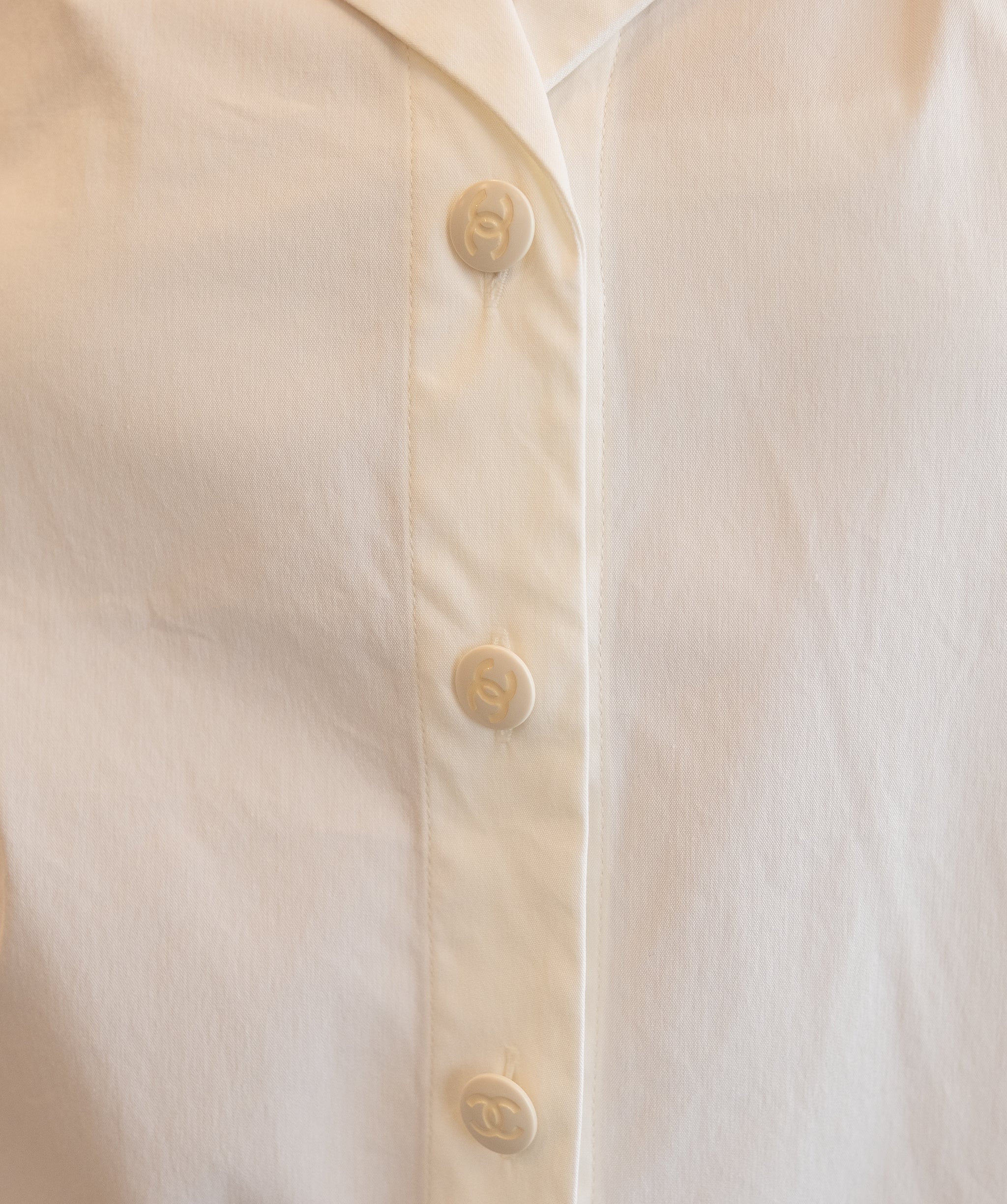 Chanel CC White Button Up Shirt DXBS0237