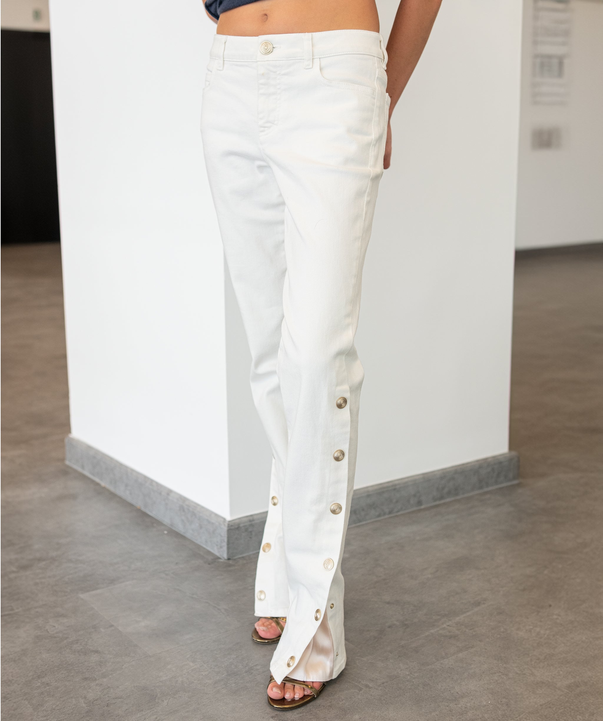 Chanel Jeans Straight Leg White FR38 SKC1392