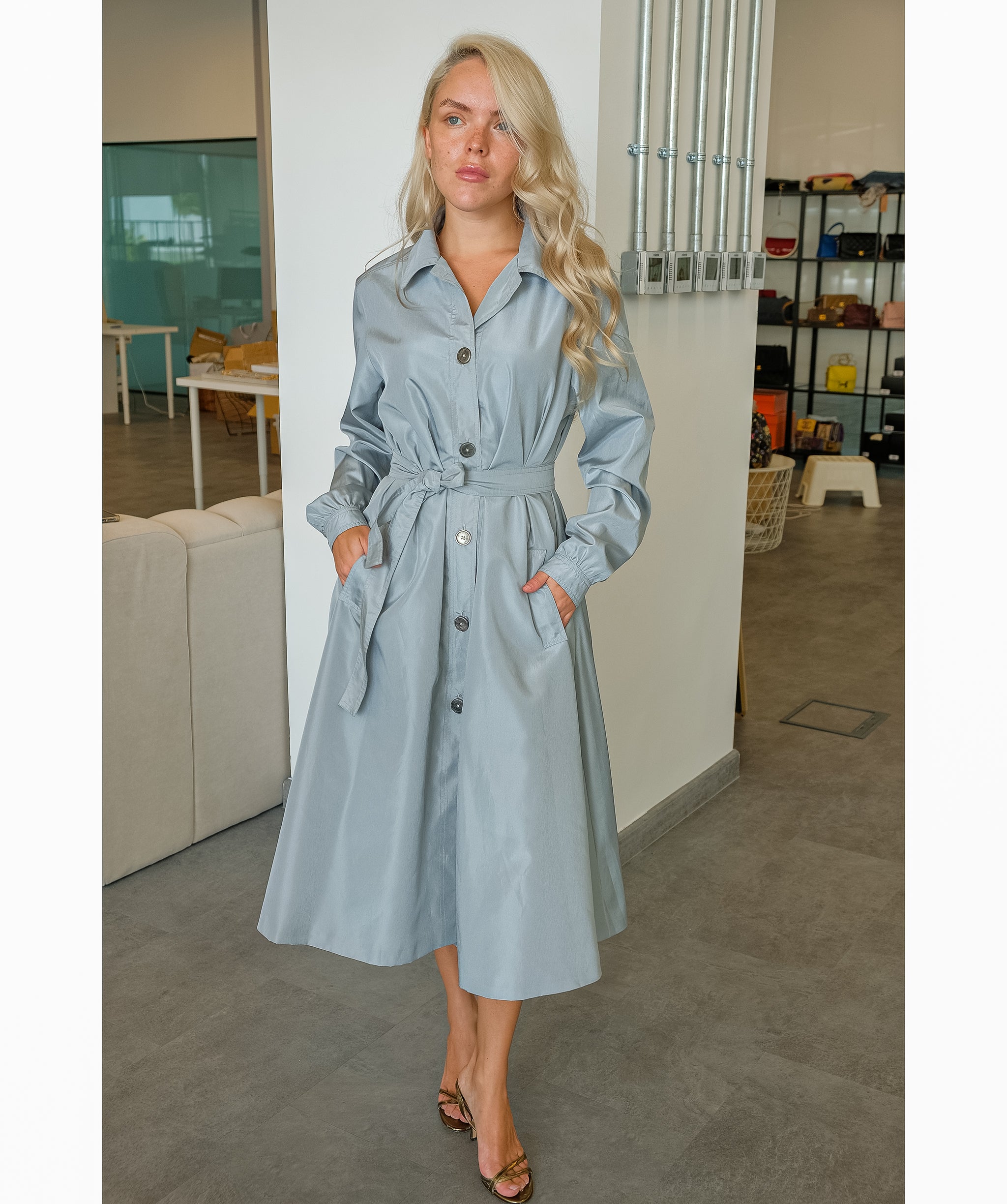 Celine Grey Trench Coat  ASL10347