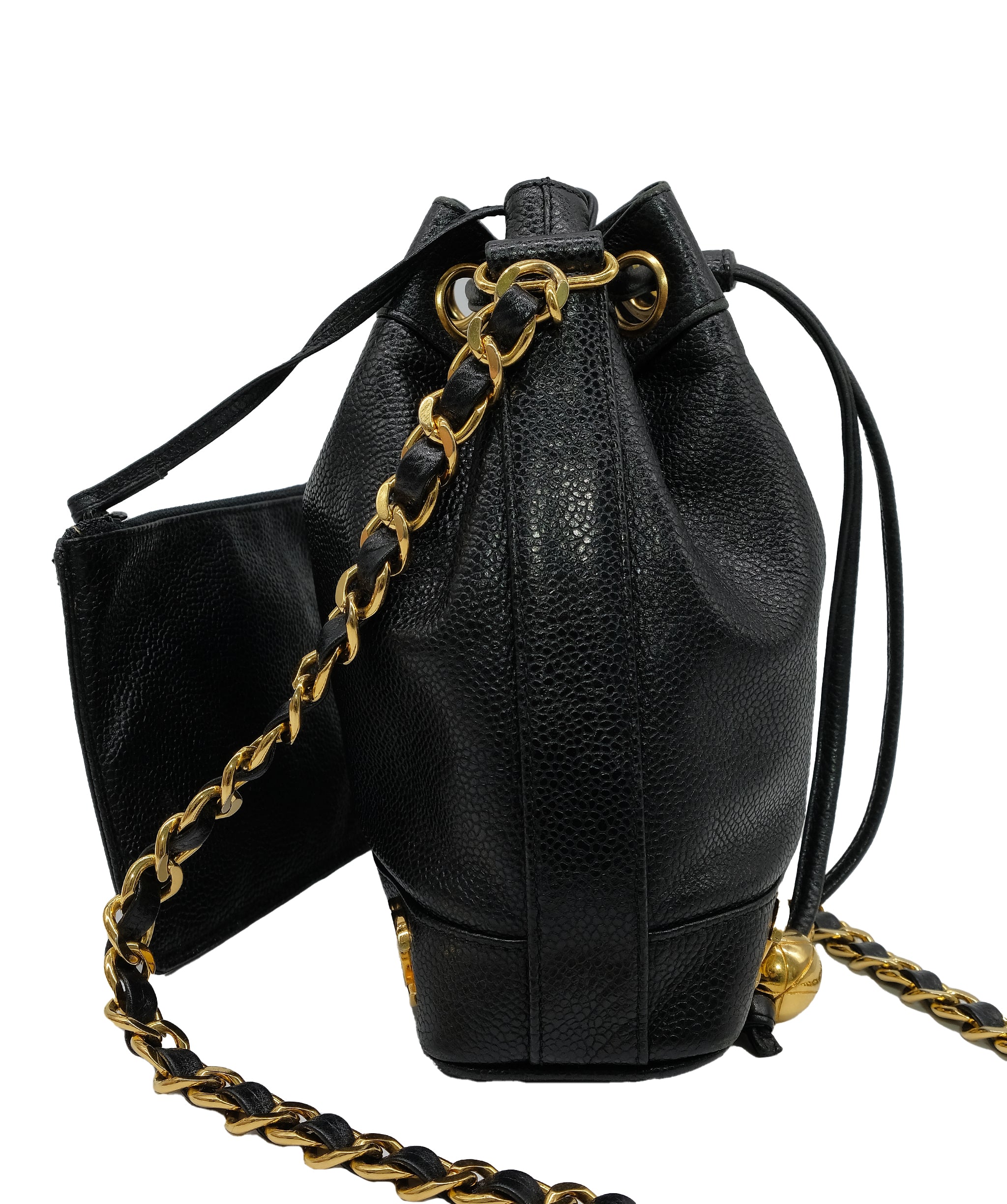 Chanel Caviar Triple coco bucket bag RJC3717