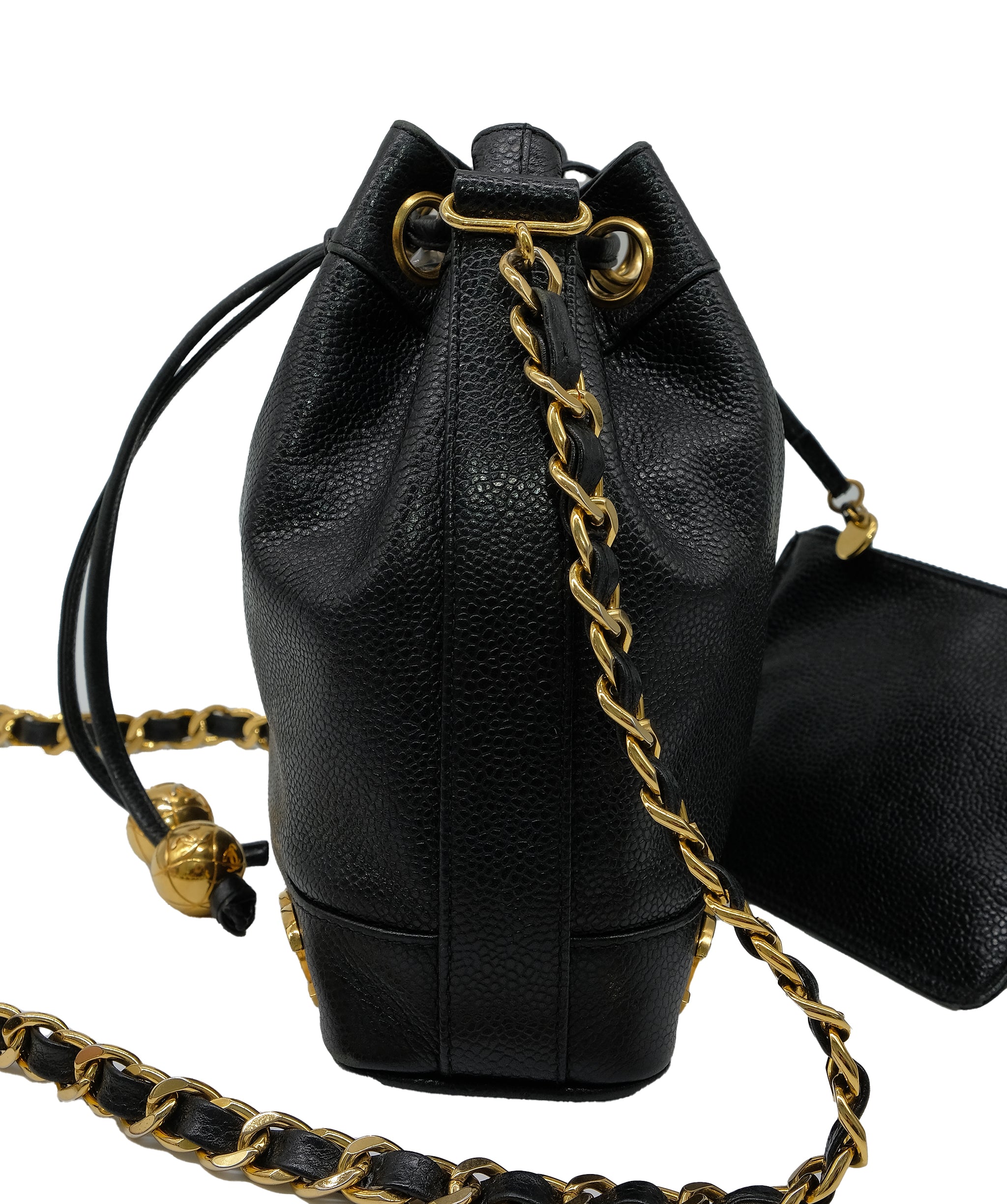 Chanel Caviar Triple coco bucket bag RJC3717