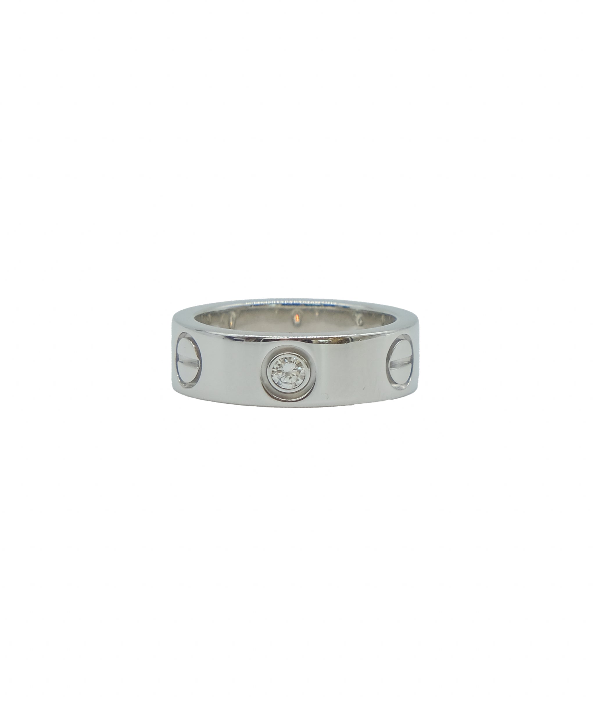 Cartier Love #48 Ring Half Diamond 3P K18 WG DXBS0439