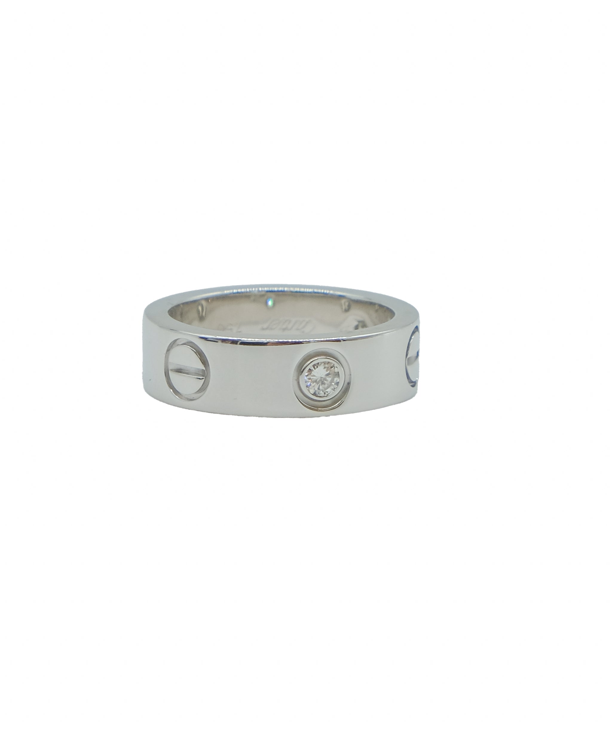 Cartier Love #48 Ring Half Diamond 3P K18 WG DXBS0439