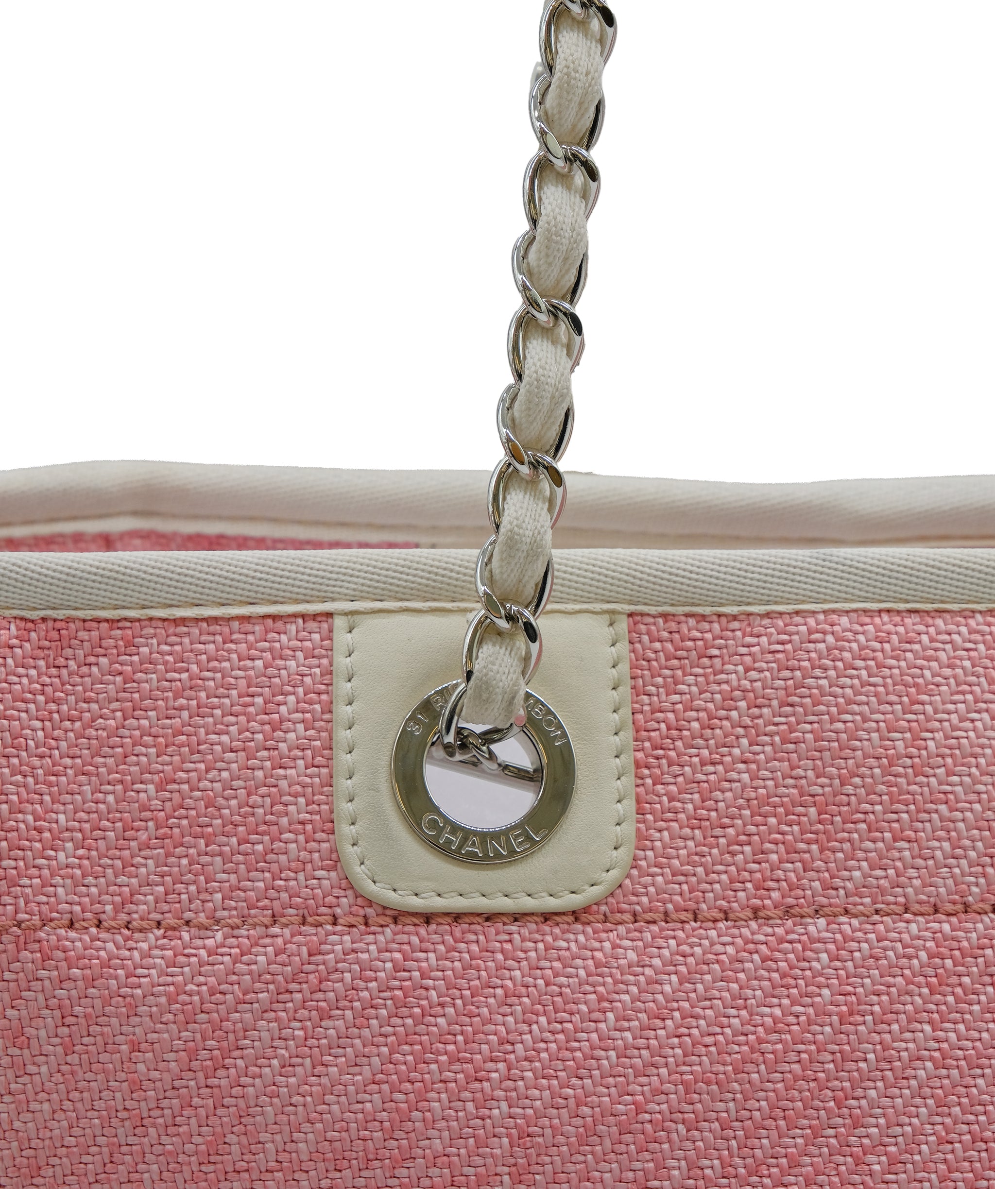 CHANEL Deauville tote Pink Canvas BAG DXBS0465