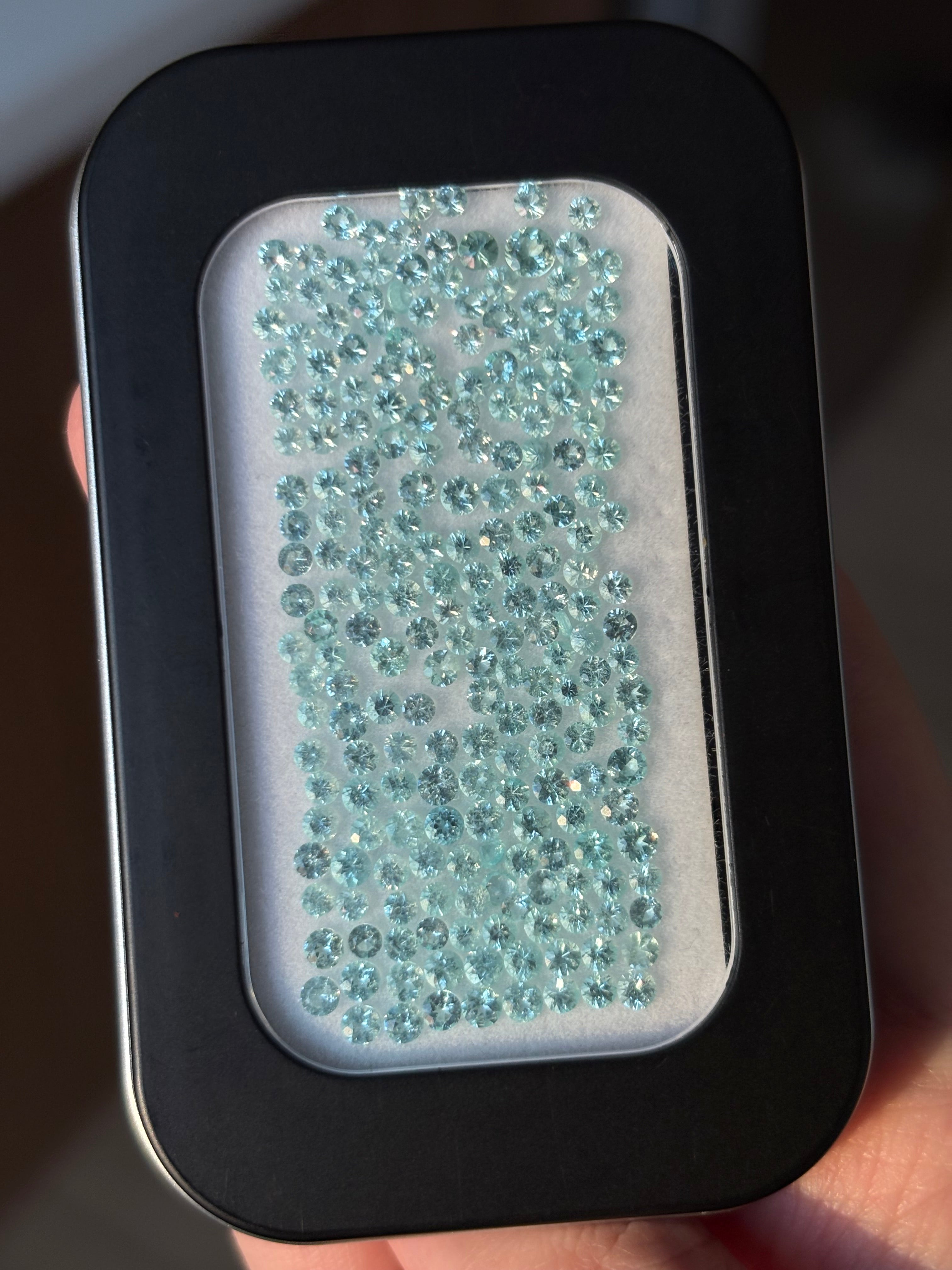 10.20ct Brazil Blue Paraiba Rounds 2.1-2.4mm DXBCD1739