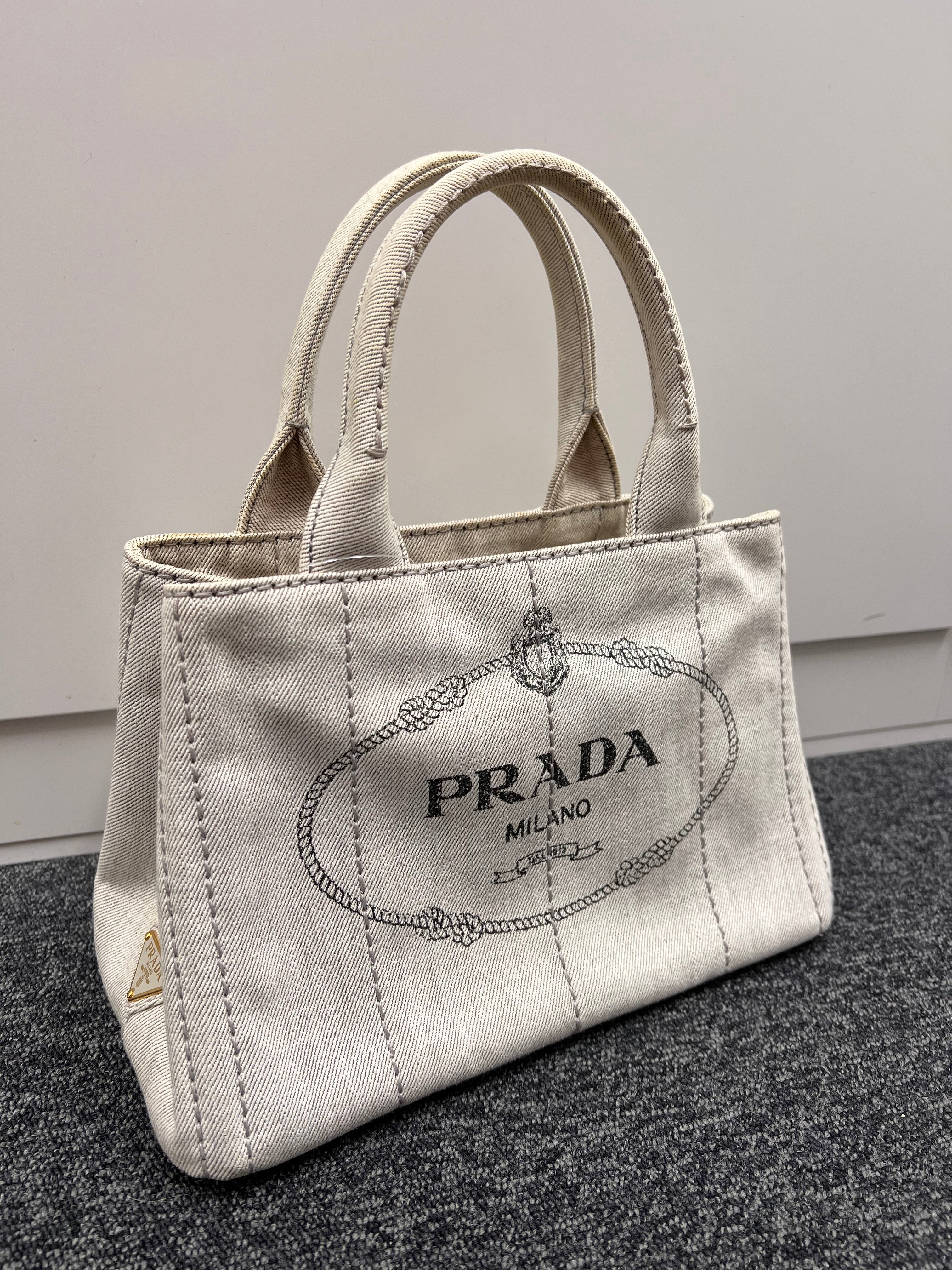 PRADA Canapa Mini Gray Denim GHW B1113LDF8F