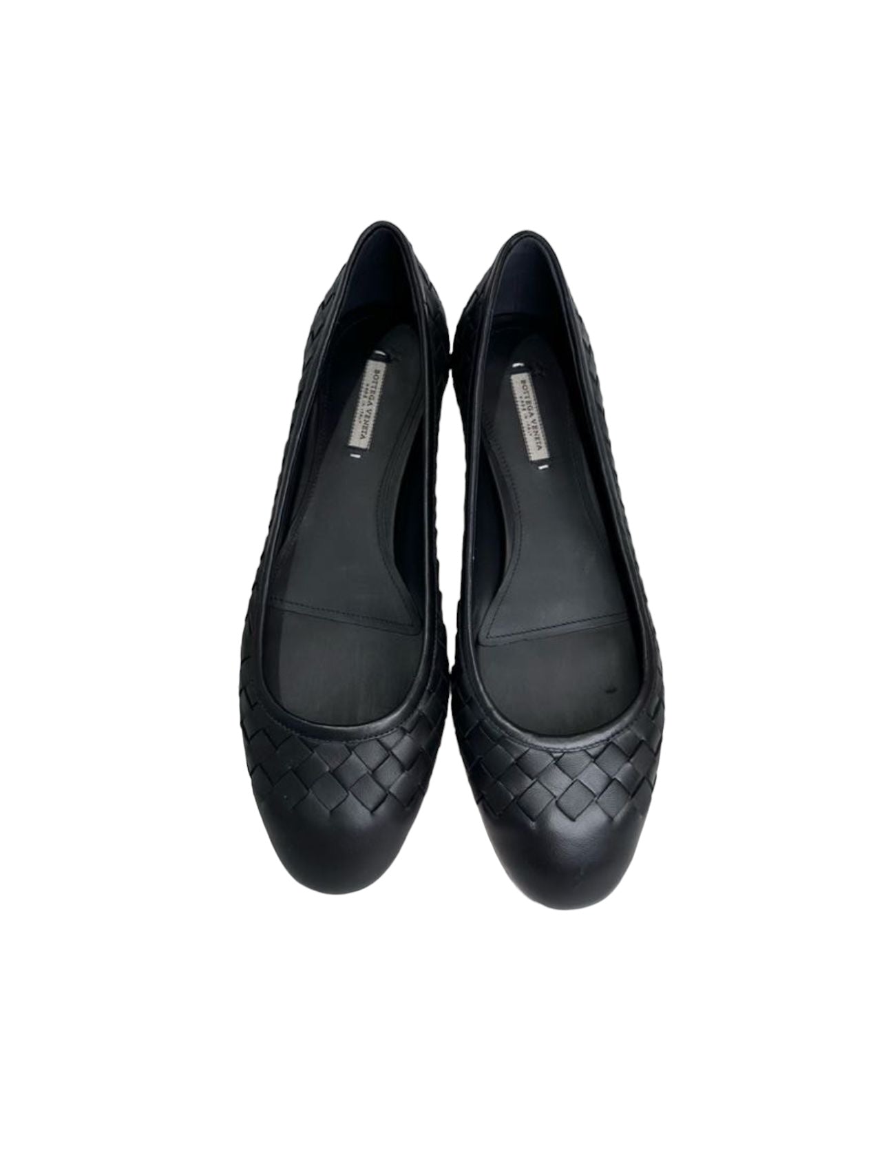 BV Black Leather Flat Shoes - 35.5