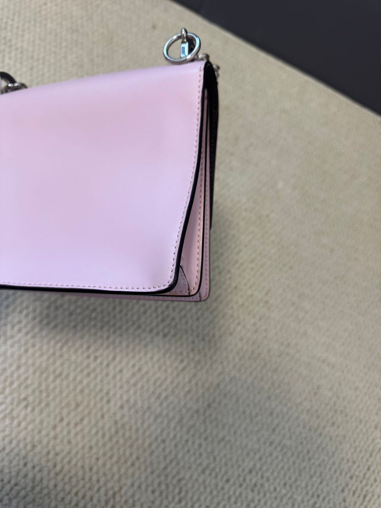 Fendi Kan I Small Light Pink Leather Shoulder Bag