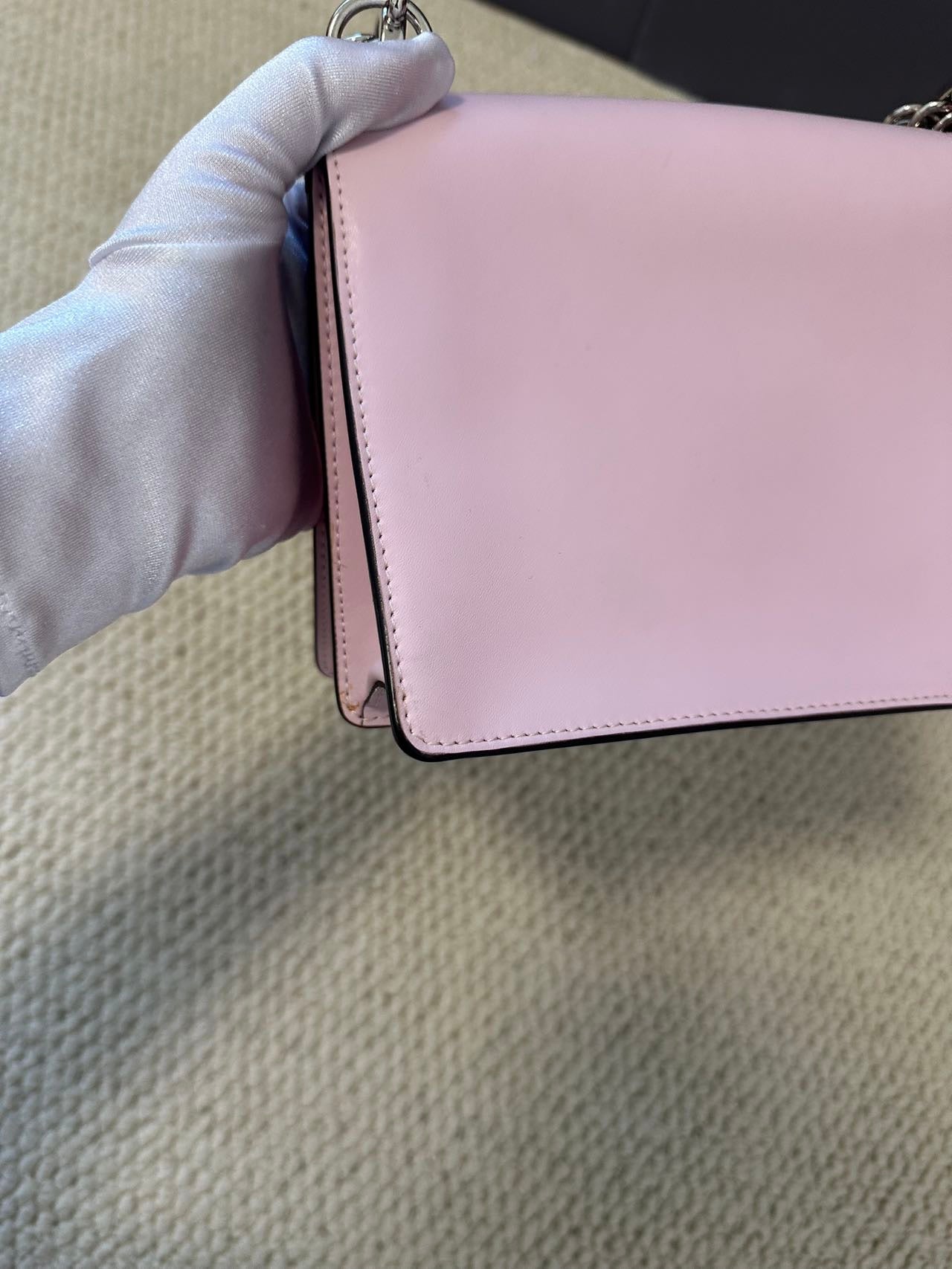 Fendi Kan I Small Light Pink Leather Shoulder Bag