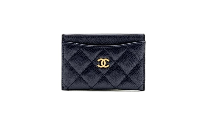 Chanel Classic Caviar Cardholder in Navy with GHW