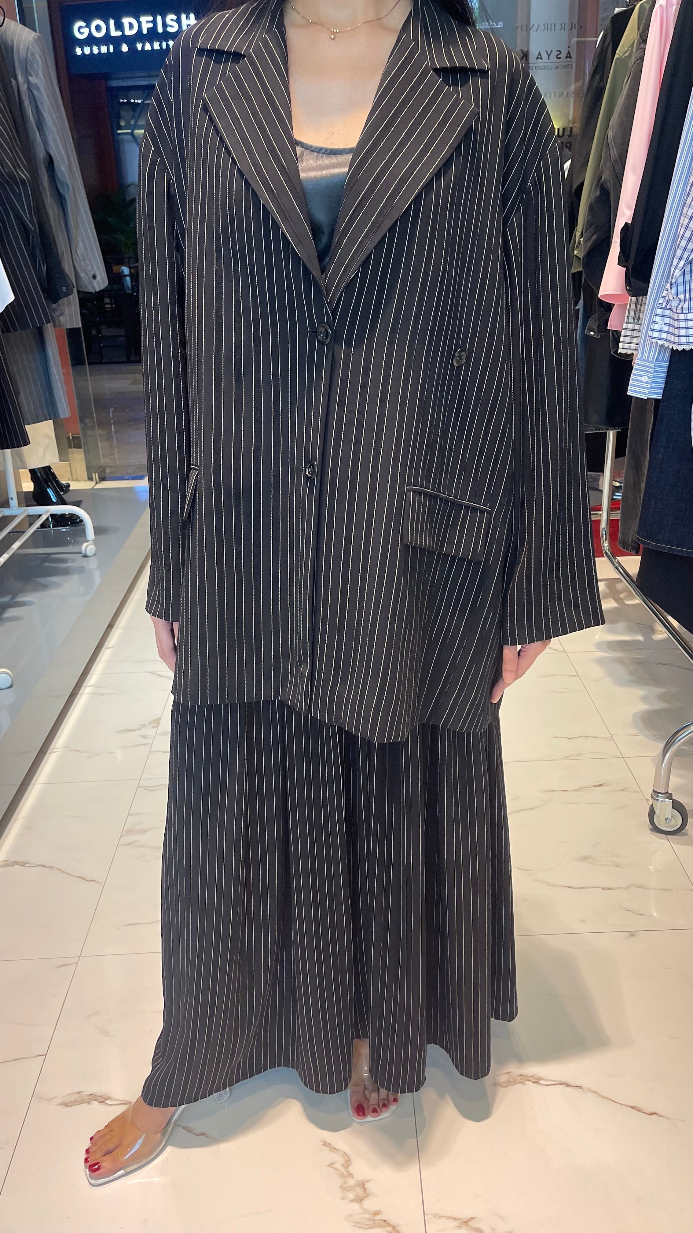 PINSTRIPE OVERSIZED BLAZER (بنطلون) “MINMIN”