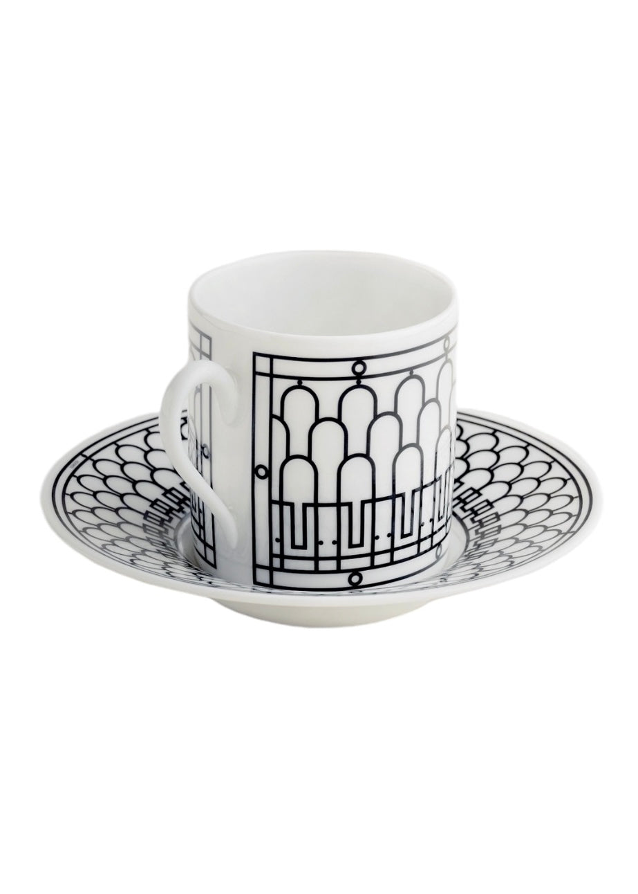 Hermes H Deco Black - Coffee Cup & Saucer (Set of 2) DXBA0040