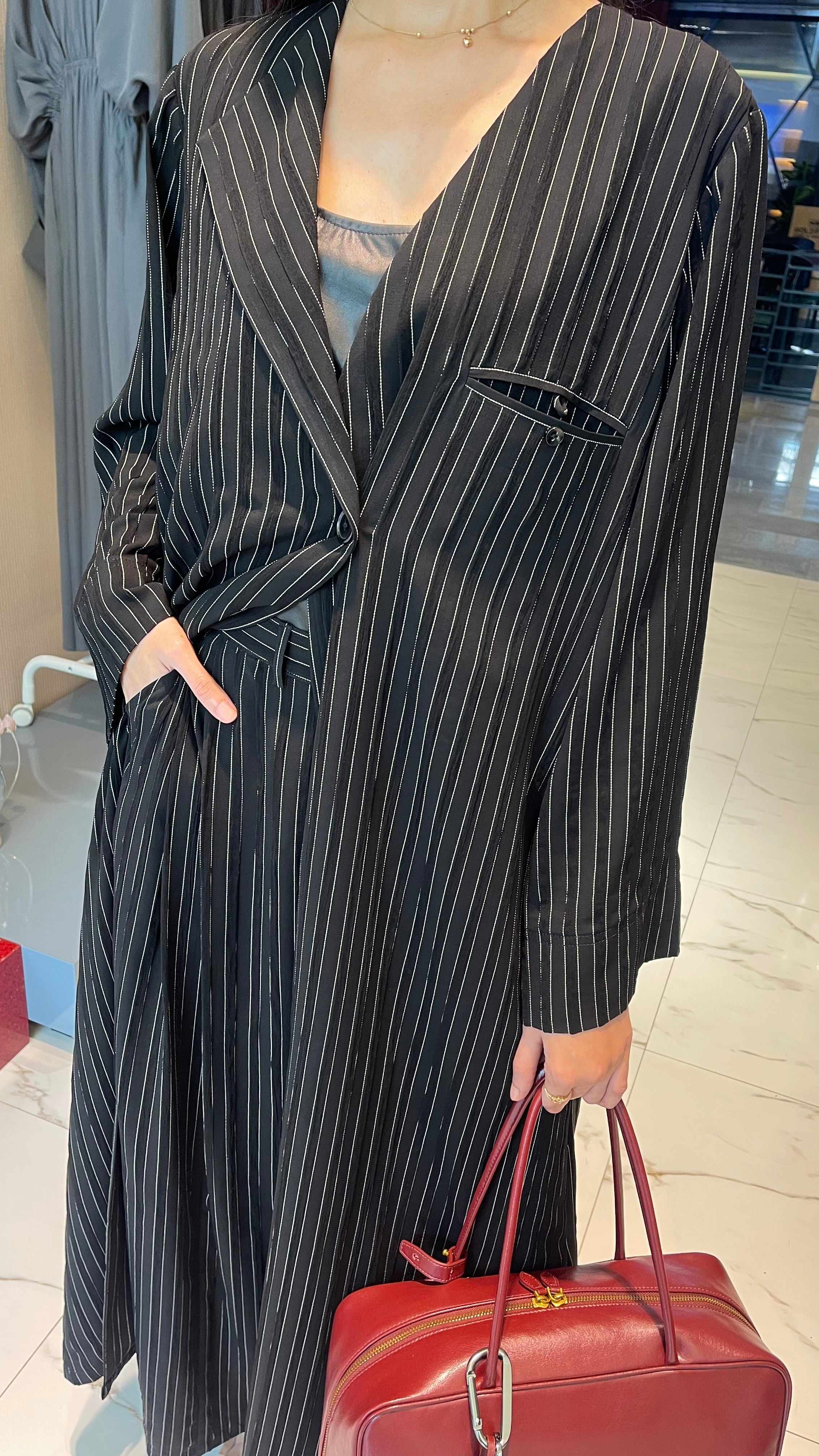 PINSTRIPE V COAT (عباية) “SAMA”