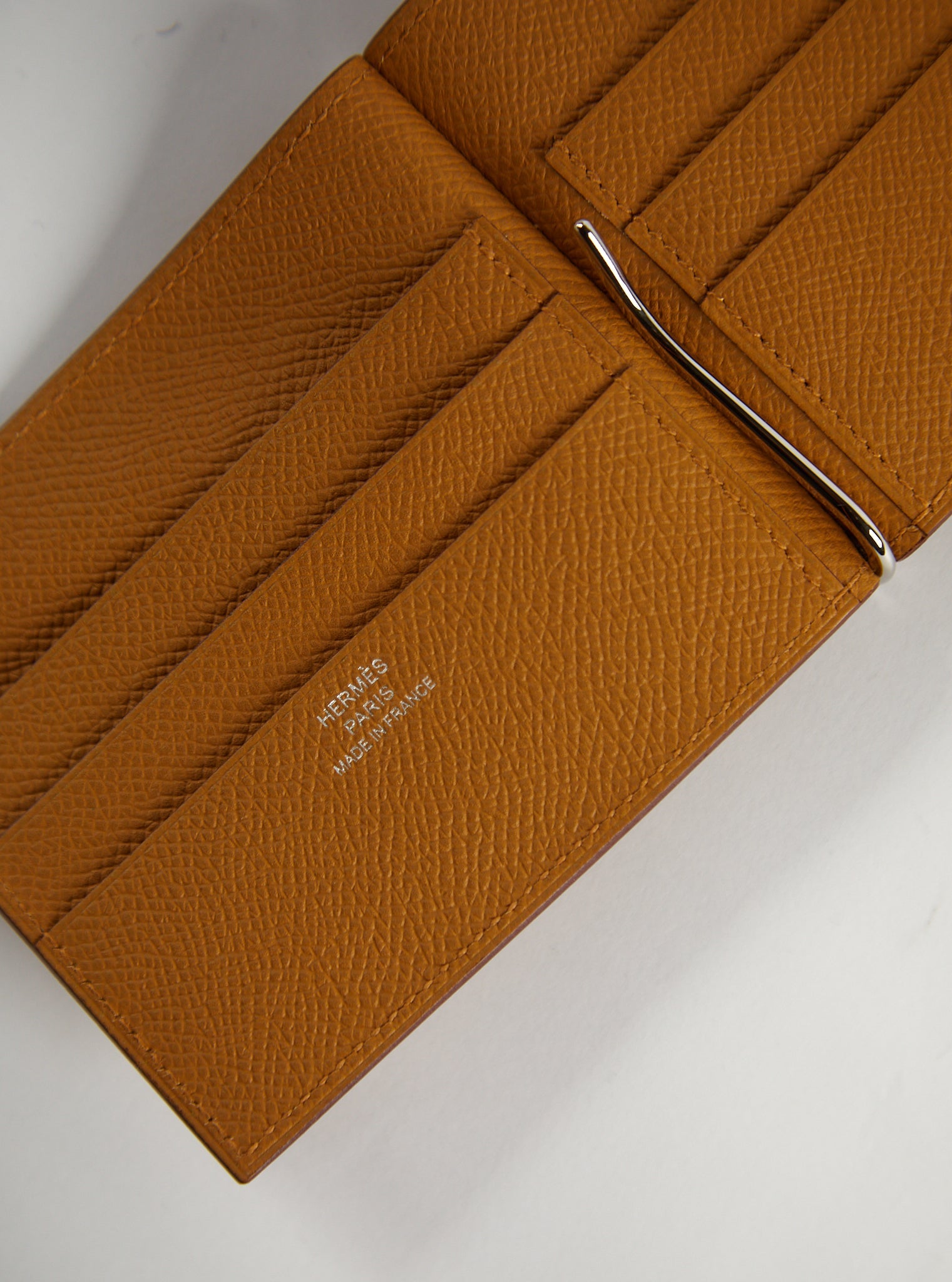 HERMÈS POKER COMPACT WALLET BISCUIT Epsom Leather