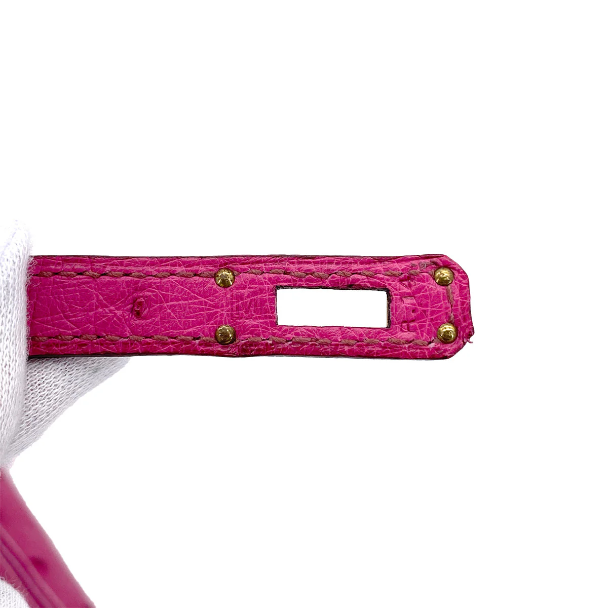 HERMES BIRKIN 25 FUCHSIA OSTRICH HAND BAG 2009 SQUARE M GOLD HARDWARE 90324625
