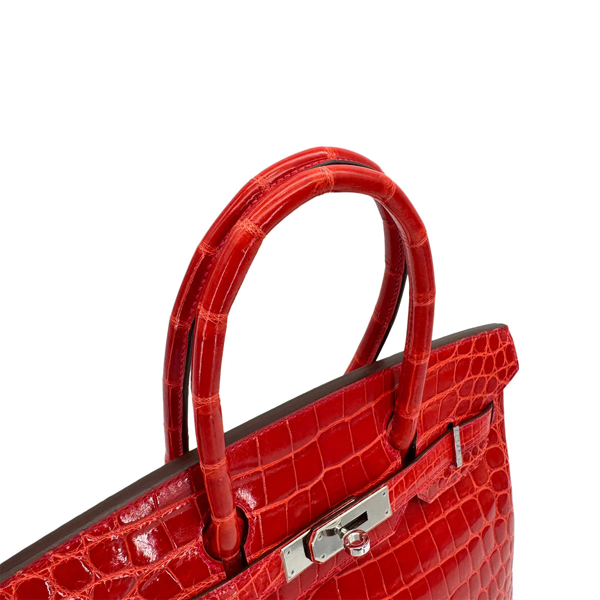 HERMES BIRKIN 30 ROUGE INDIEN CROCODILE NILOTICUS HAND BAG 2015 T STAMP PALLADIUM HARDWARE 90312608