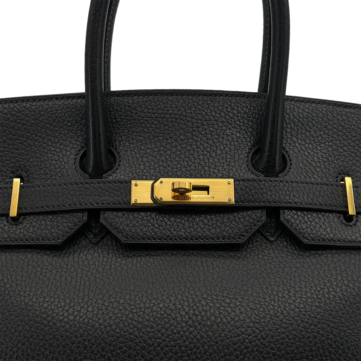 HERMES BIRKIN 35 BLACK ARDENNES HAND BAG 1996 CIRCLE Z GOLD HARDWARE 90325345