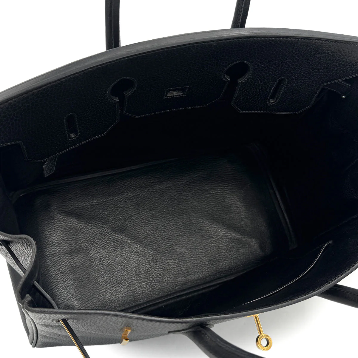 HERMES BIRKIN 35 BLACK ARDENNES HAND BAG 1996 CIRCLE Z GOLD HARDWARE 90325345