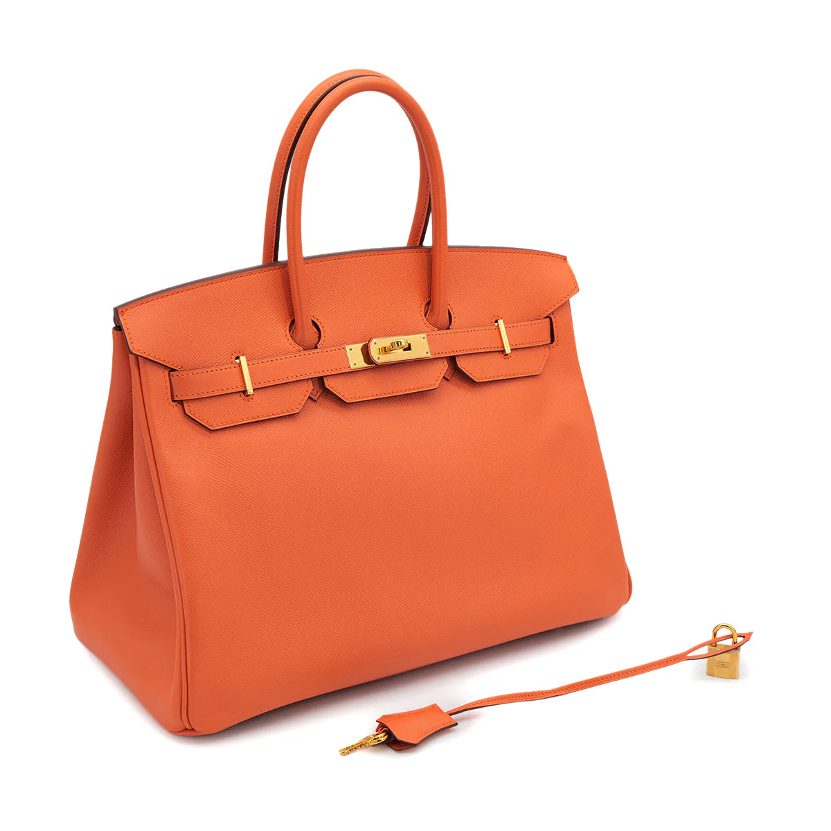HERMES BIRKIN 35 MANGO EPSOM HAND BAG 2012 SQUARE P GOLD HARDWARE 90323087