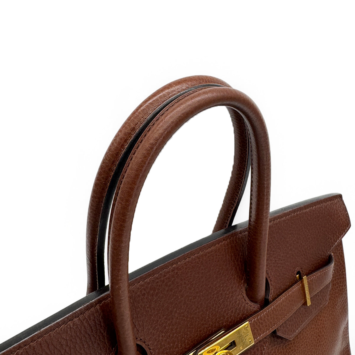 HERMES BIRKIN 35 MARRON FONCE ARDENNES HAND BAG 1999 SQUARE C GOLD HARDWARE 90321161