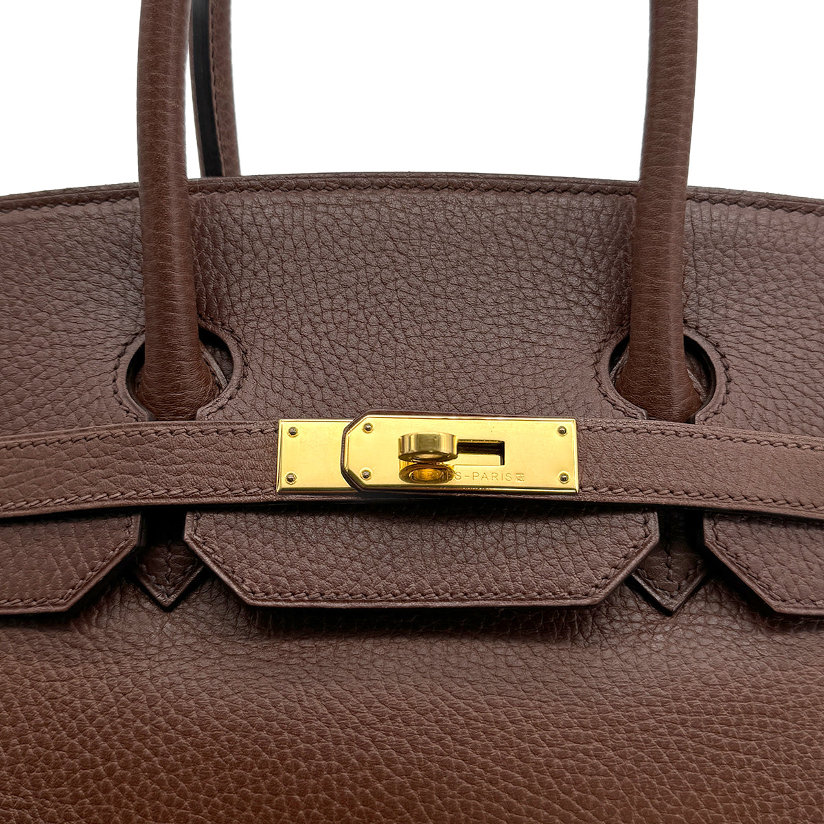 HERMES BIRKIN 35 MARRON FONCE ARDENNES HAND BAG 1999 SQUARE C GOLD HARDWARE 90321161