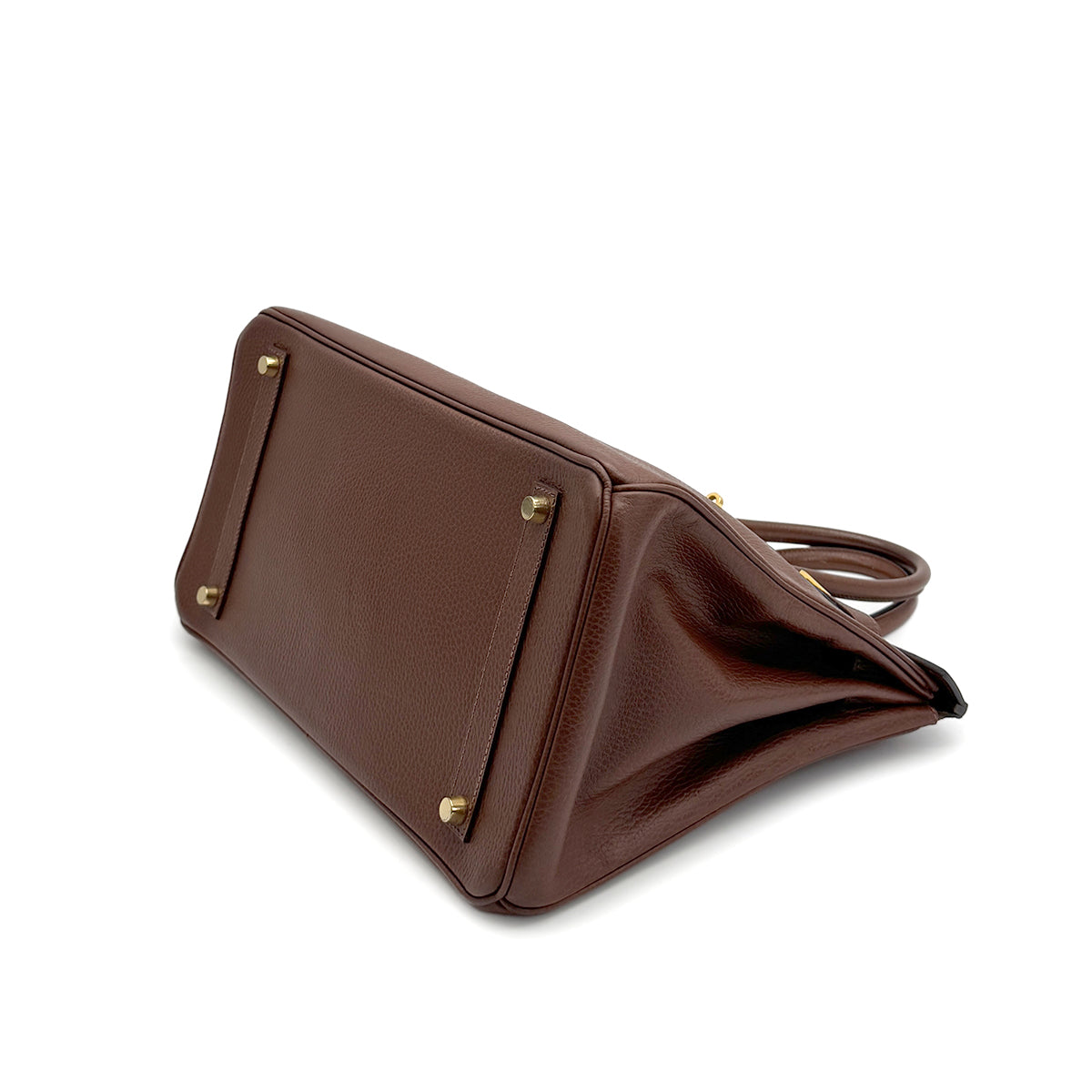 HERMES BIRKIN 35 MARRON FONCE ARDENNES HAND BAG 1999 SQUARE C GOLD HARDWARE 90321161