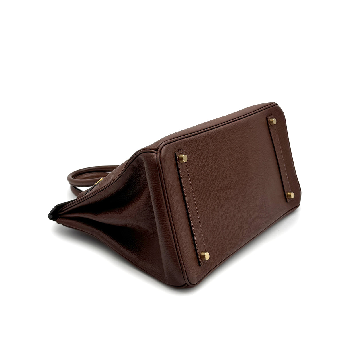 HERMES BIRKIN 35 MARRON FONCE ARDENNES HAND BAG 1999 SQUARE C GOLD HARDWARE 90321161