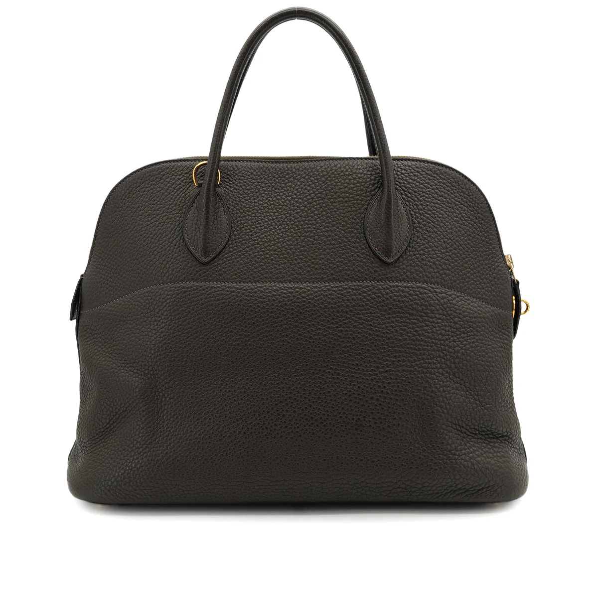 HERMES BOLIDE 35 VERT OLIVE TAURILLON CLEMENCE HAND SHOULDER BAG 2005 SQUARE I GOLD HARDWARE 90325607