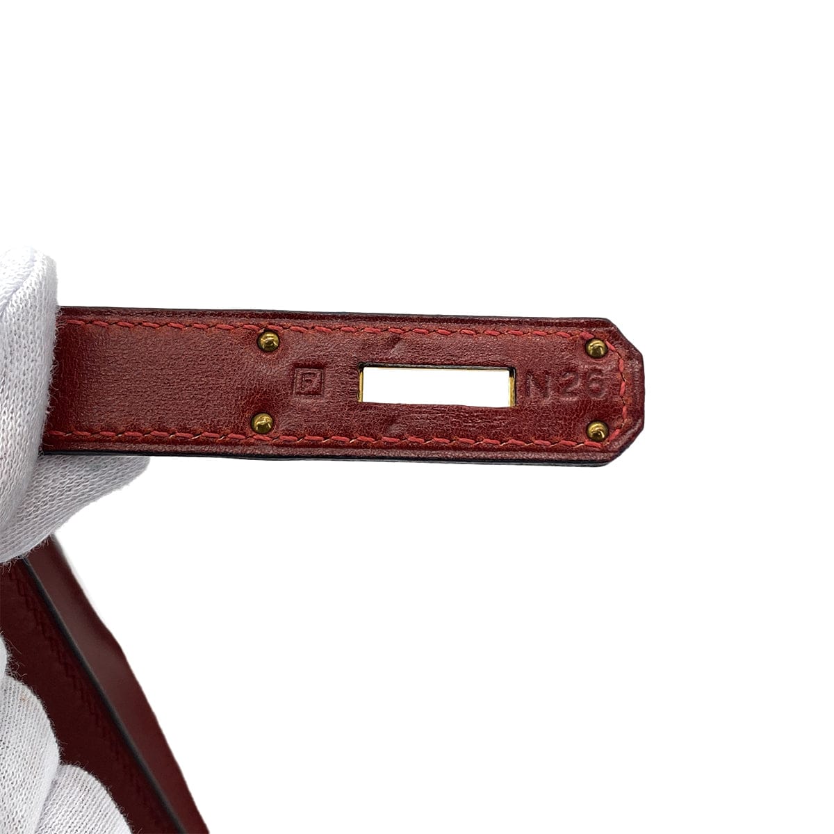 HERMES KELLY 28 SELLIER ROUGE H BOXCALF HAND SHOULDER BAG 2002 SQUARE F GOLD HARDWARE 90324446
