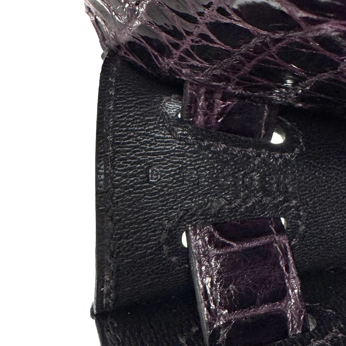 HERMES KELLY CUT AUBERGINE CROCODILE POROSUS HAND BAG 2019 D STAMP GOLD HARDWARE 90317182