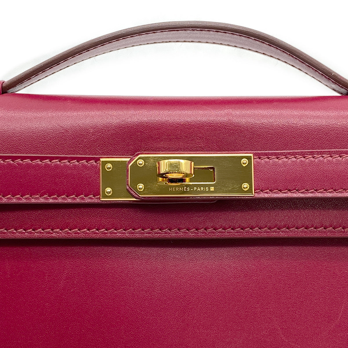 HERMES KELLY CUT RUBIS VEAU SWIF HAND BAG 2014 SQUARE R GOLD HARDWARE 90322055