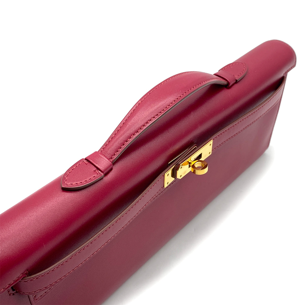 HERMES KELLY CUT RUBIS VEAU SWIF HAND BAG 2014 SQUARE R GOLD HARDWARE 90322055