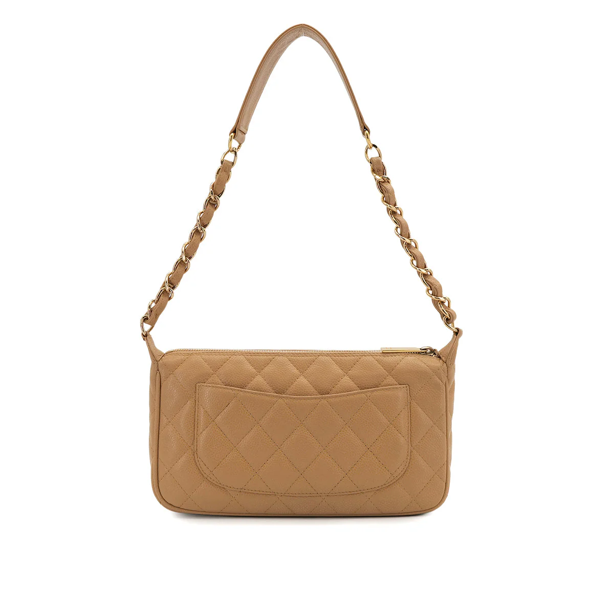 VINTAGE CHANEL BIG COCO MATELASSE CHAIN SHOULDER BAG BEIGE CAVIAR SKIN GOLD HARDWARE 90323094