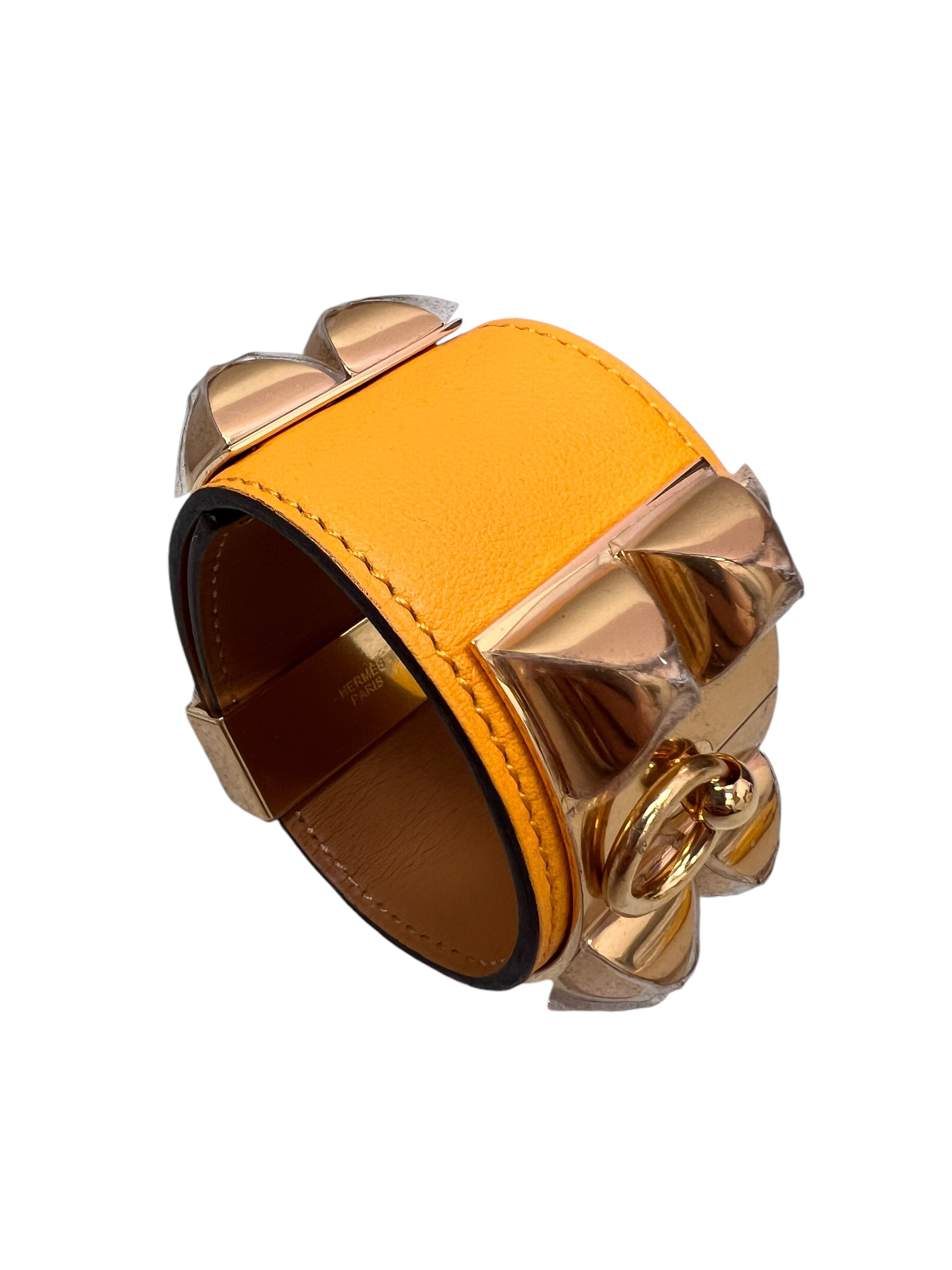 Hermes CDC Bracelet Jaune D'Or Swift GHW SKCY164