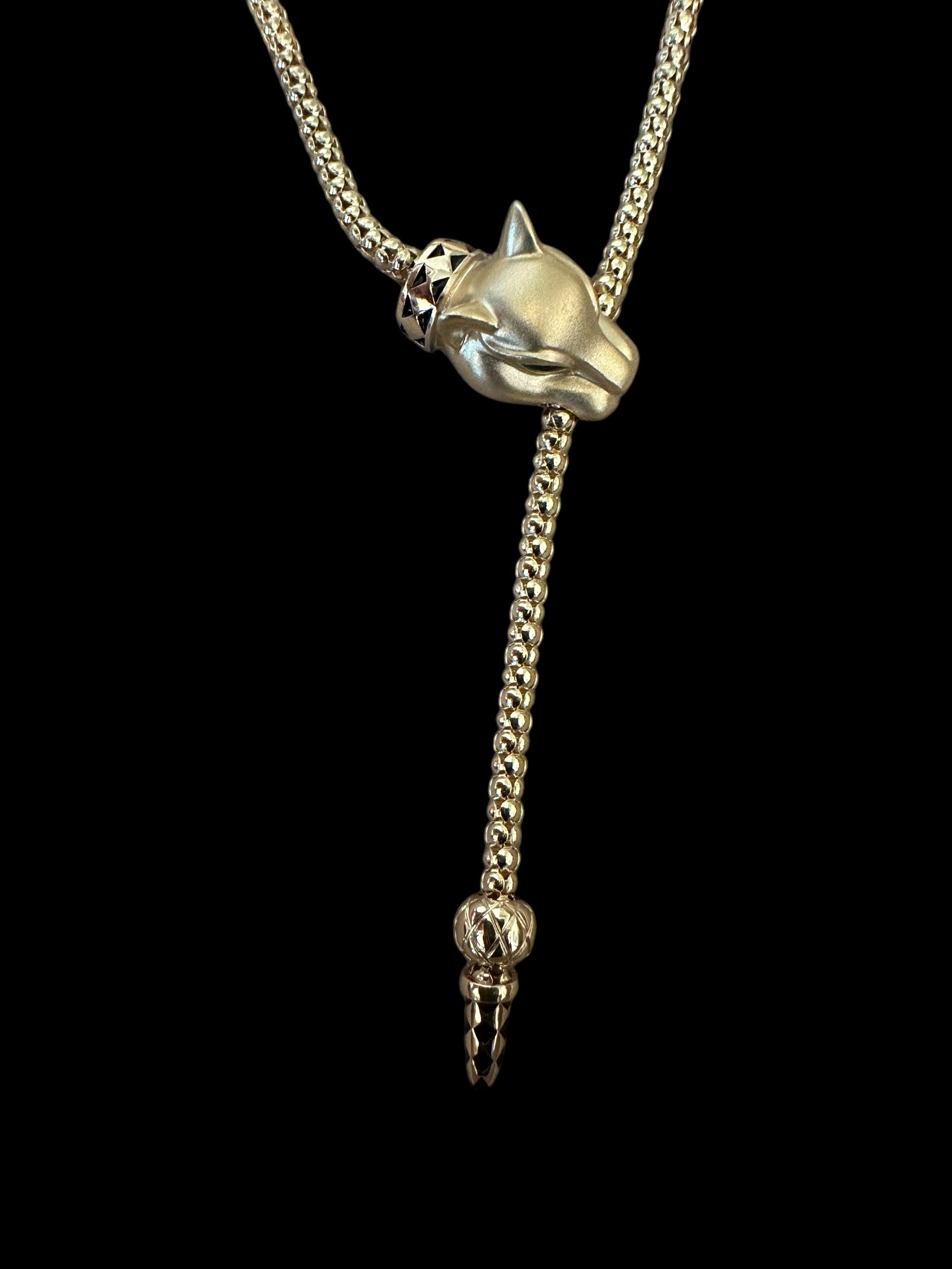 Panther Pendant Necklace in 18K Yellow Gold