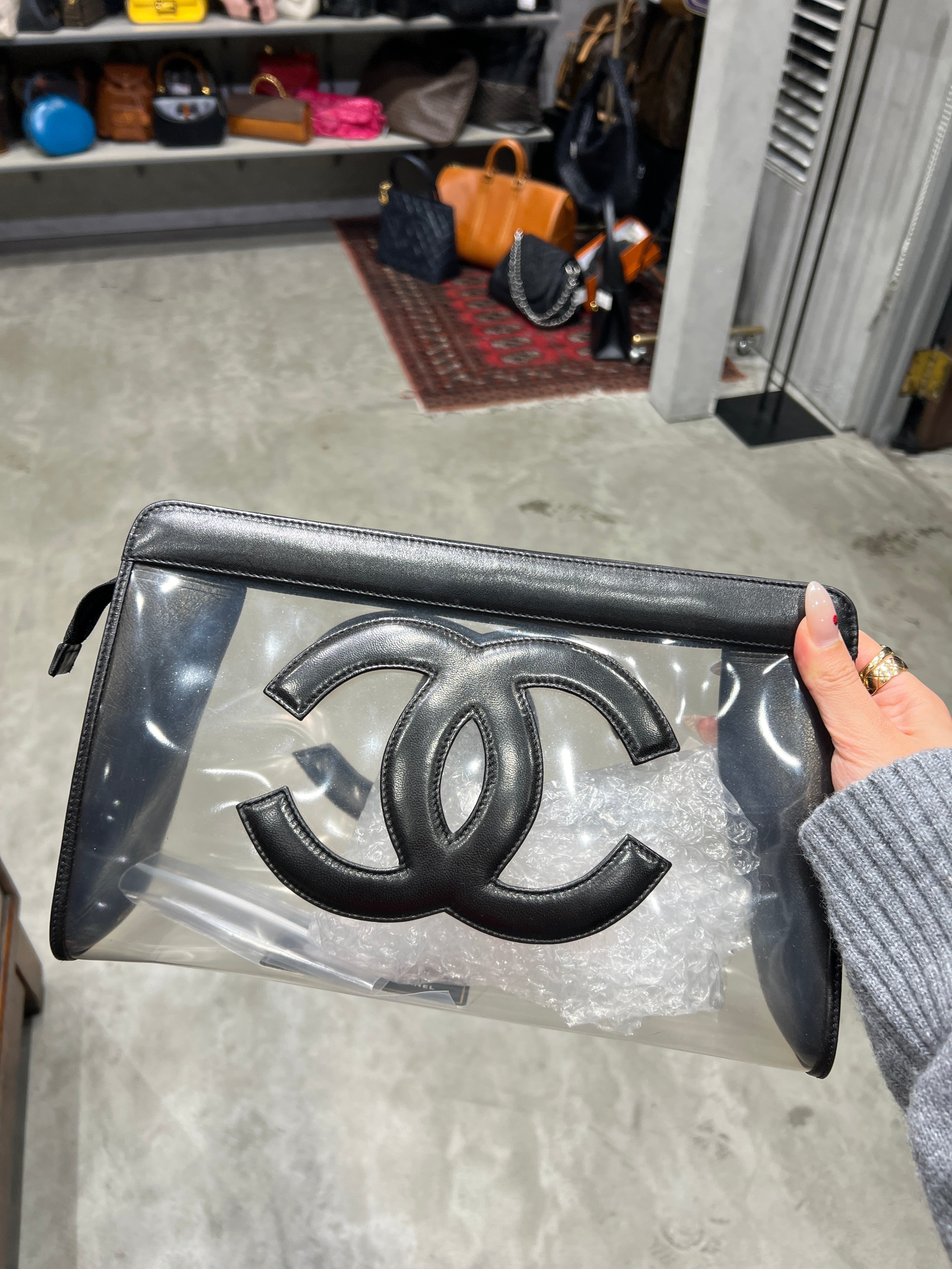 Chanel clear big pouch