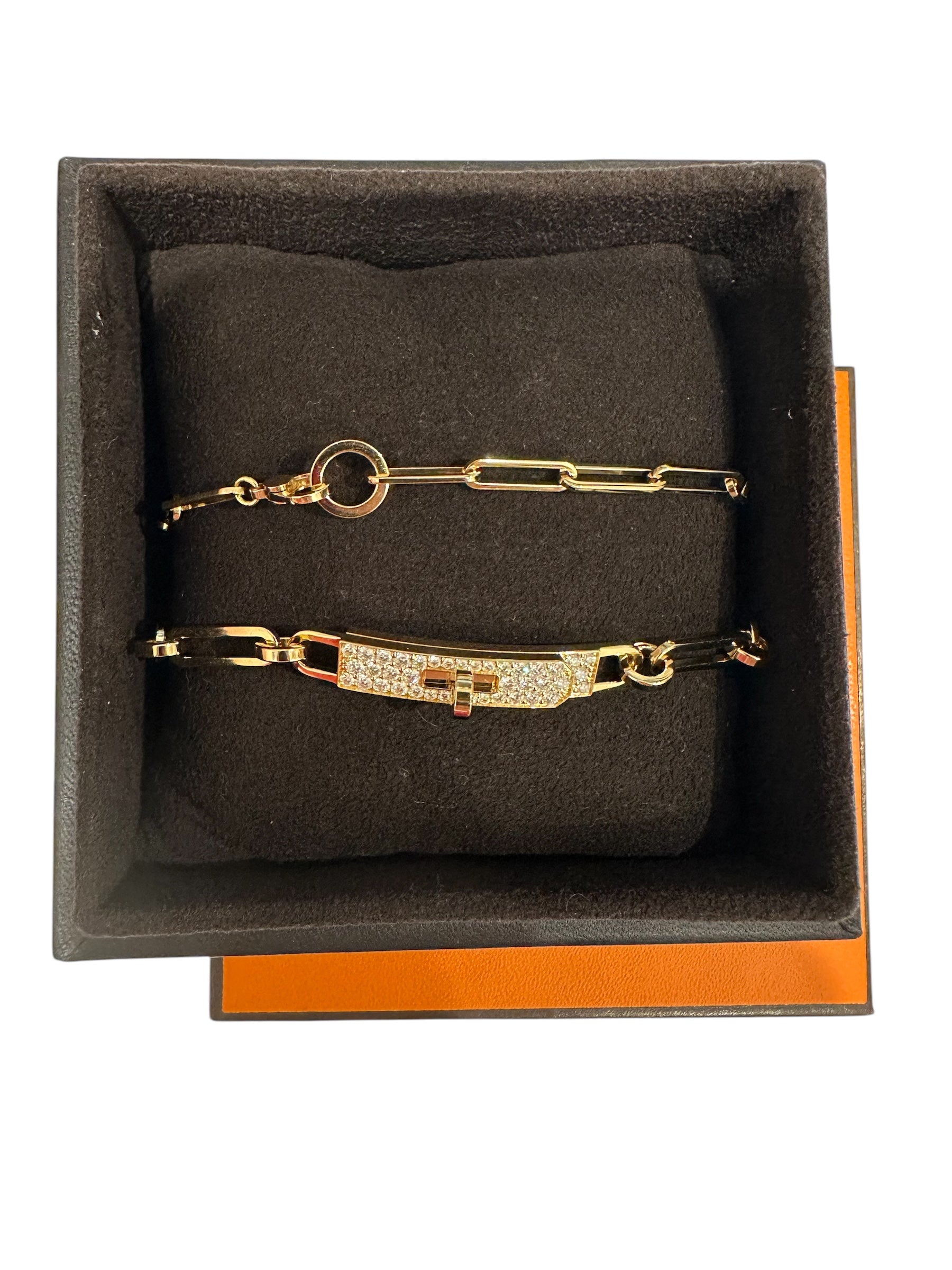 Hermes Kelly Chaine Diamond Yellow Gold Choker