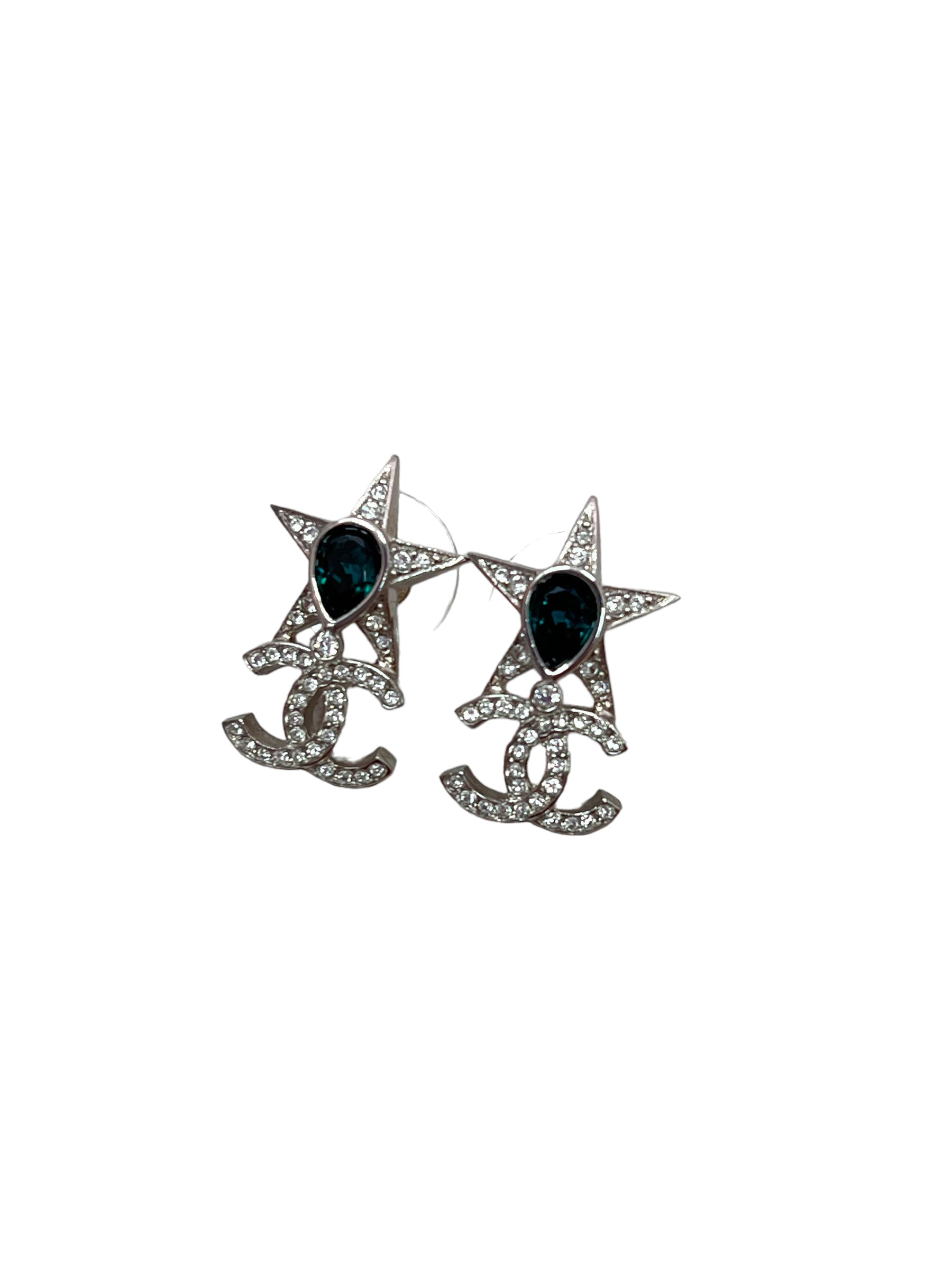 Chanel Star Emerald CC Earrings SYCY160