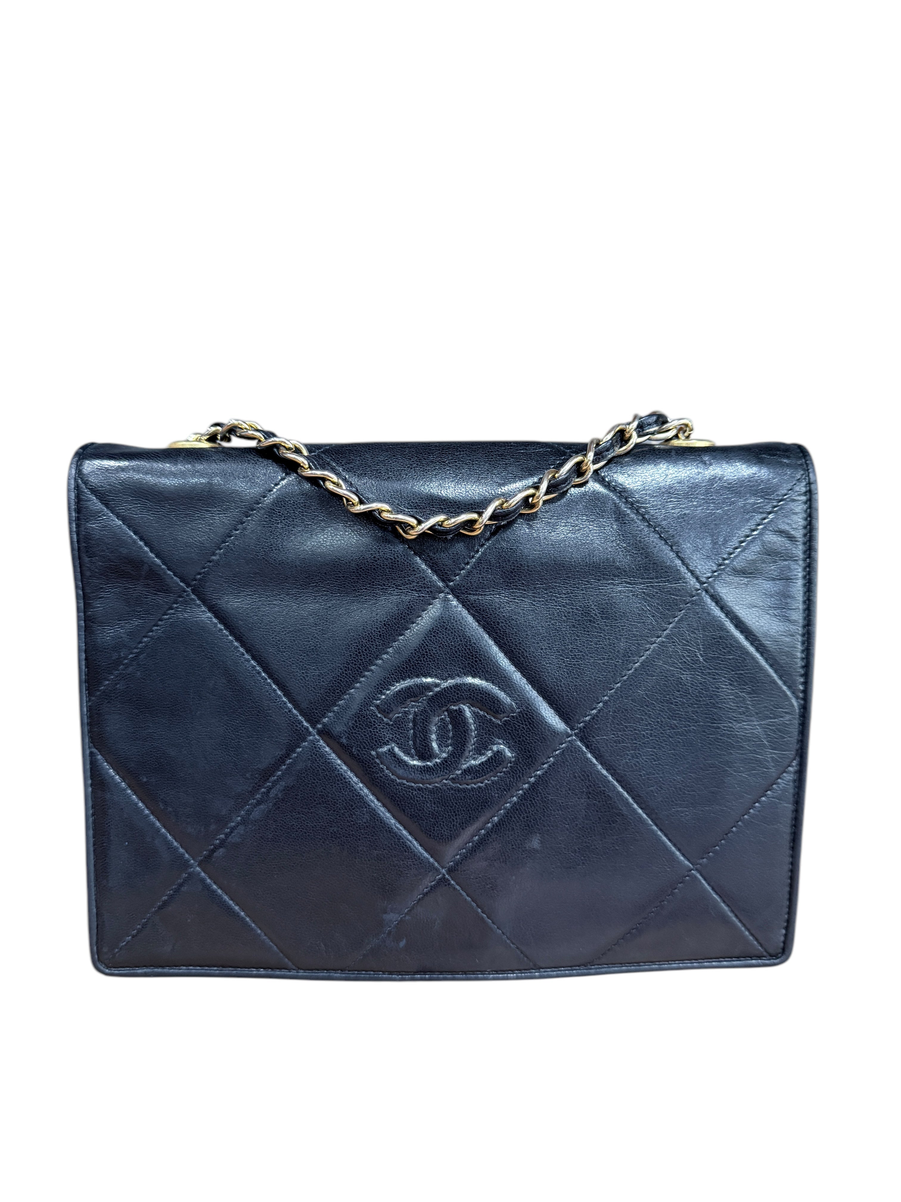 Chanel Vintage Timeless CC Full Flap Black Lambskin GHW #0 #100502A